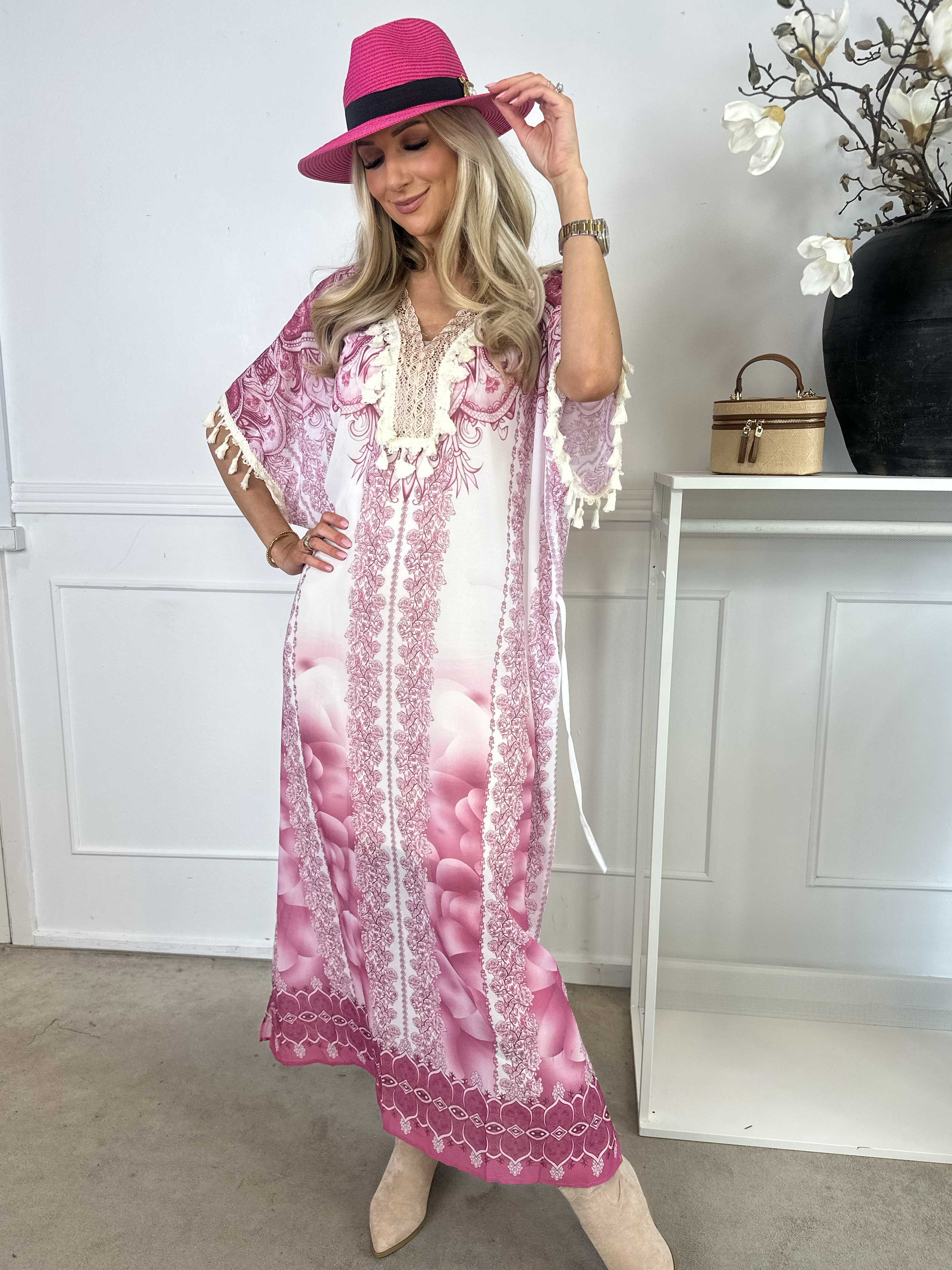 Alexa - Lang mønstret tunika med underkjole i viskose