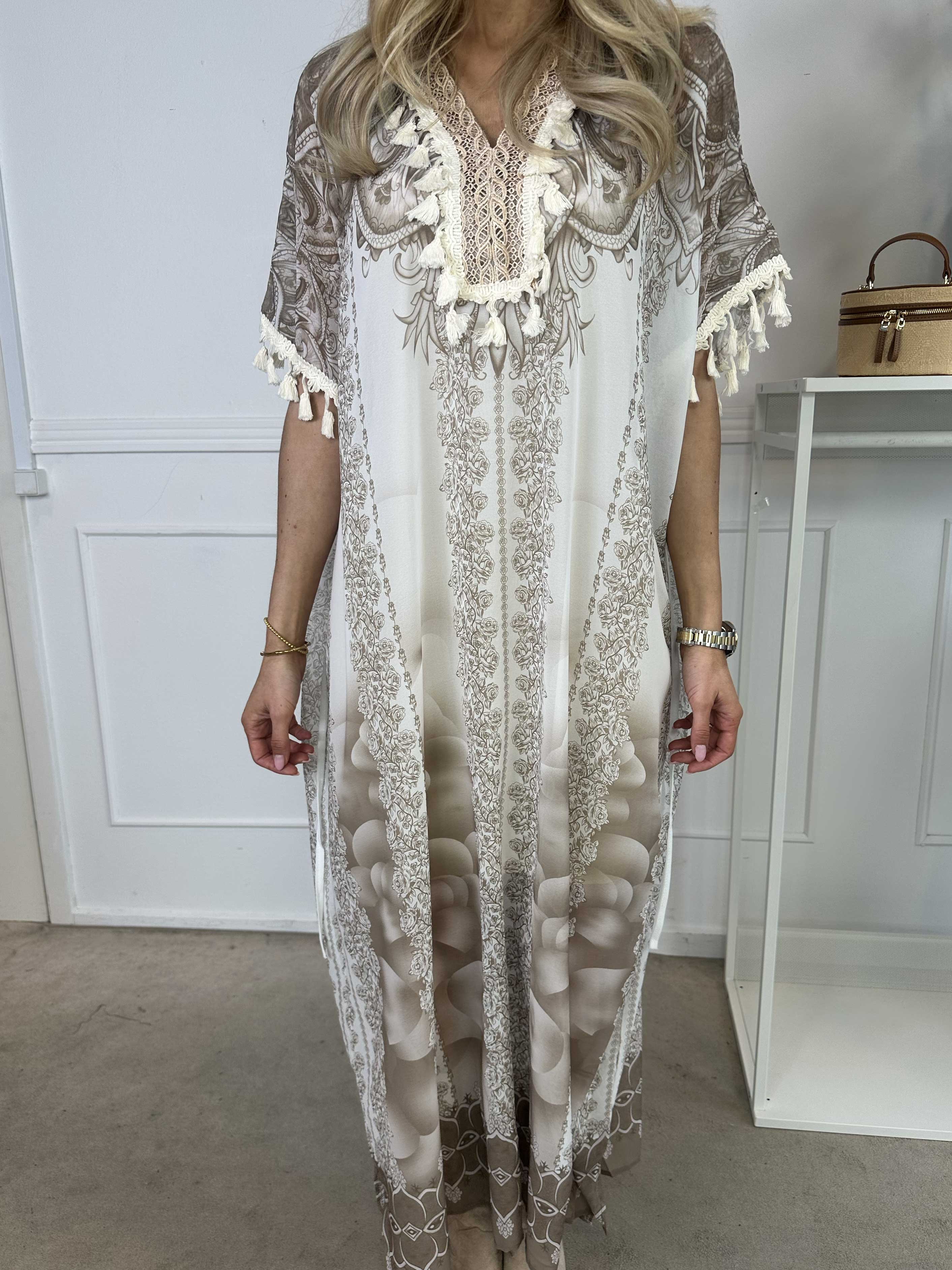 Alexa - Lang mønstret tunika med underkjole i viskose