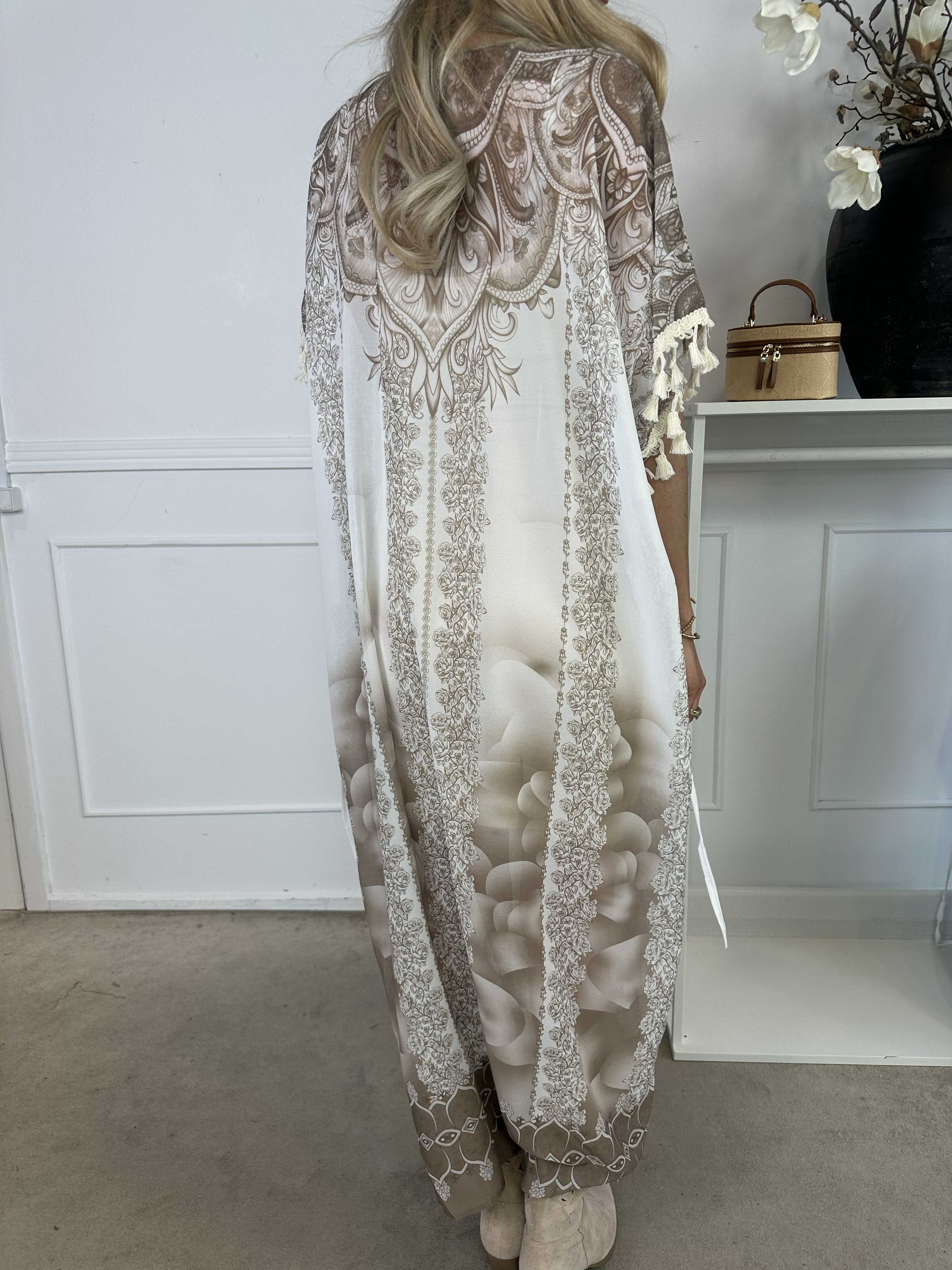 Alexa - Lang mønstret tunika med underkjole i viskose