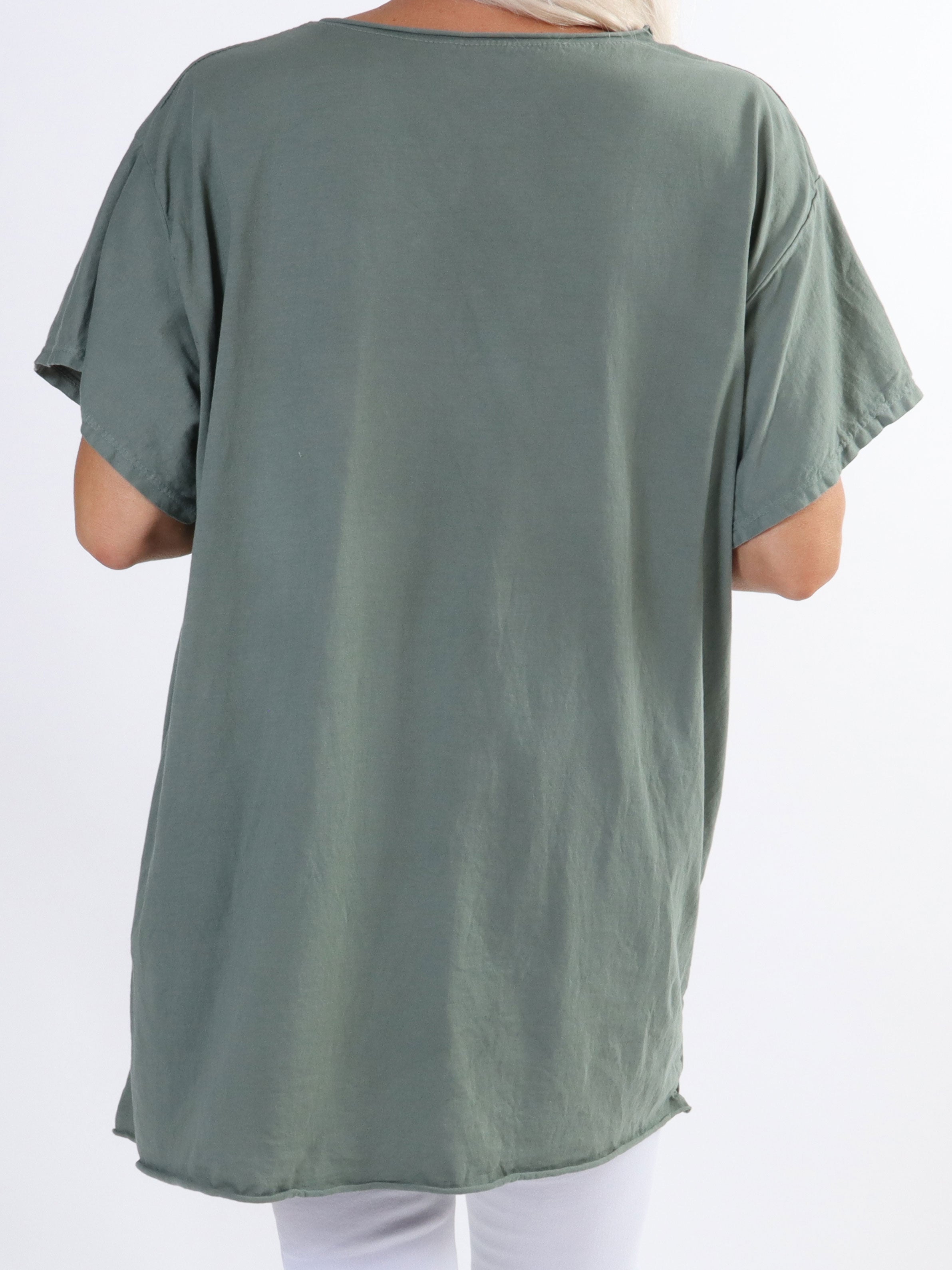 Alison - Plus size t-shirt i bomuld med v-udskæring