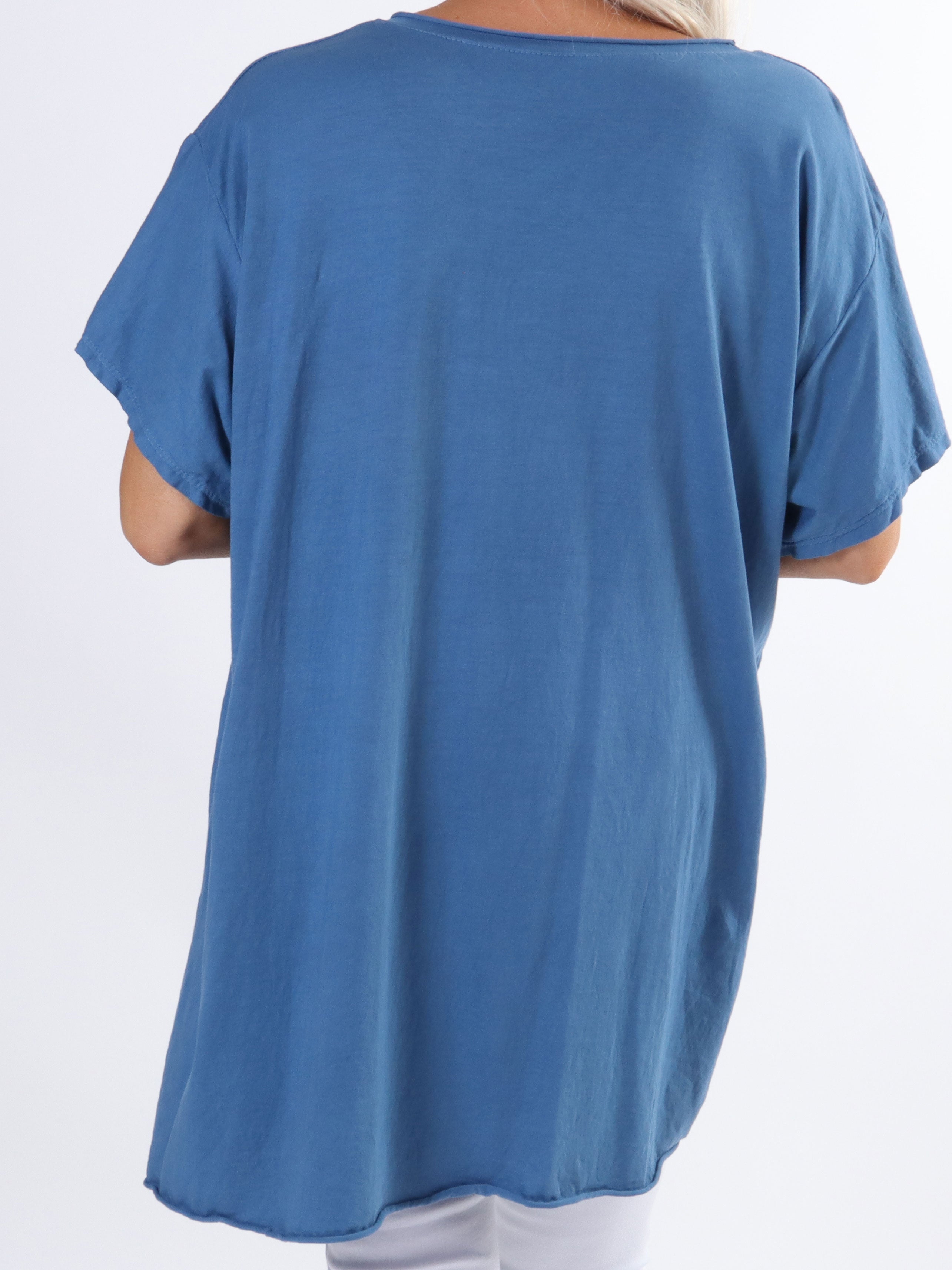 Alison - Plus size t-shirt i bomuld med v-udskæring