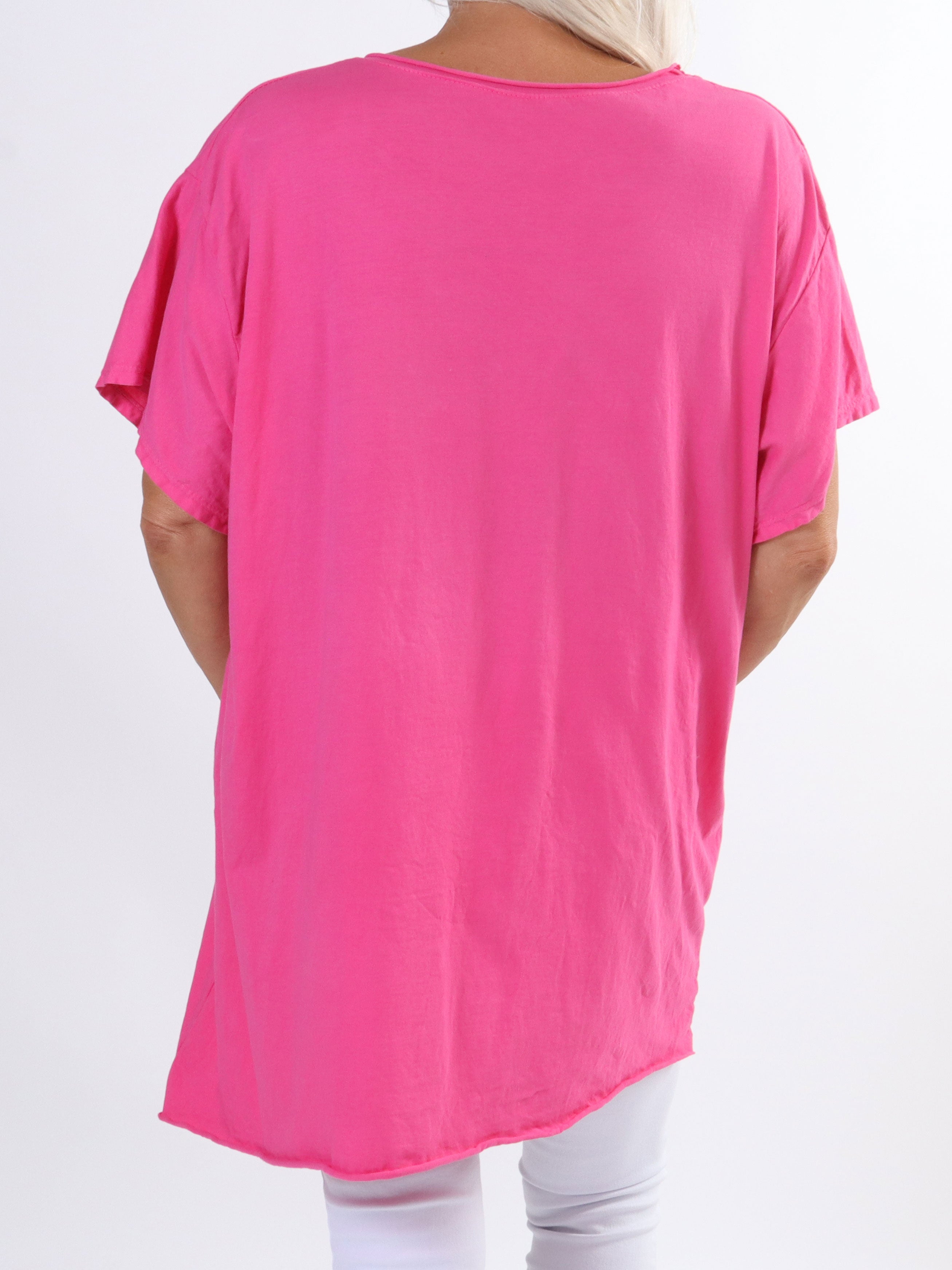 Alison - Plus size t-shirt i bomuld med v-udskæring