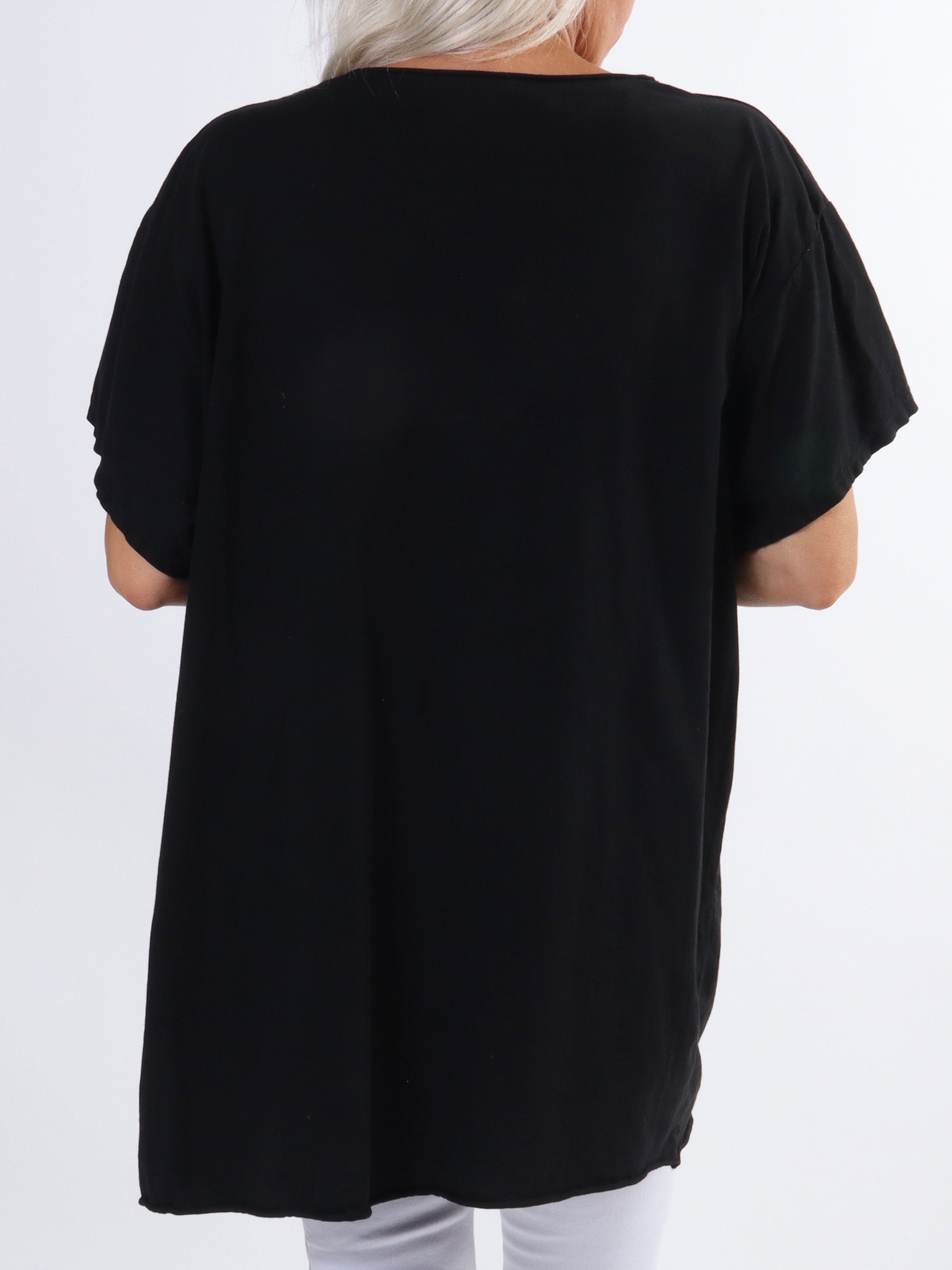 Alison - Plus size t-shirt i bomuld med v-udskæring