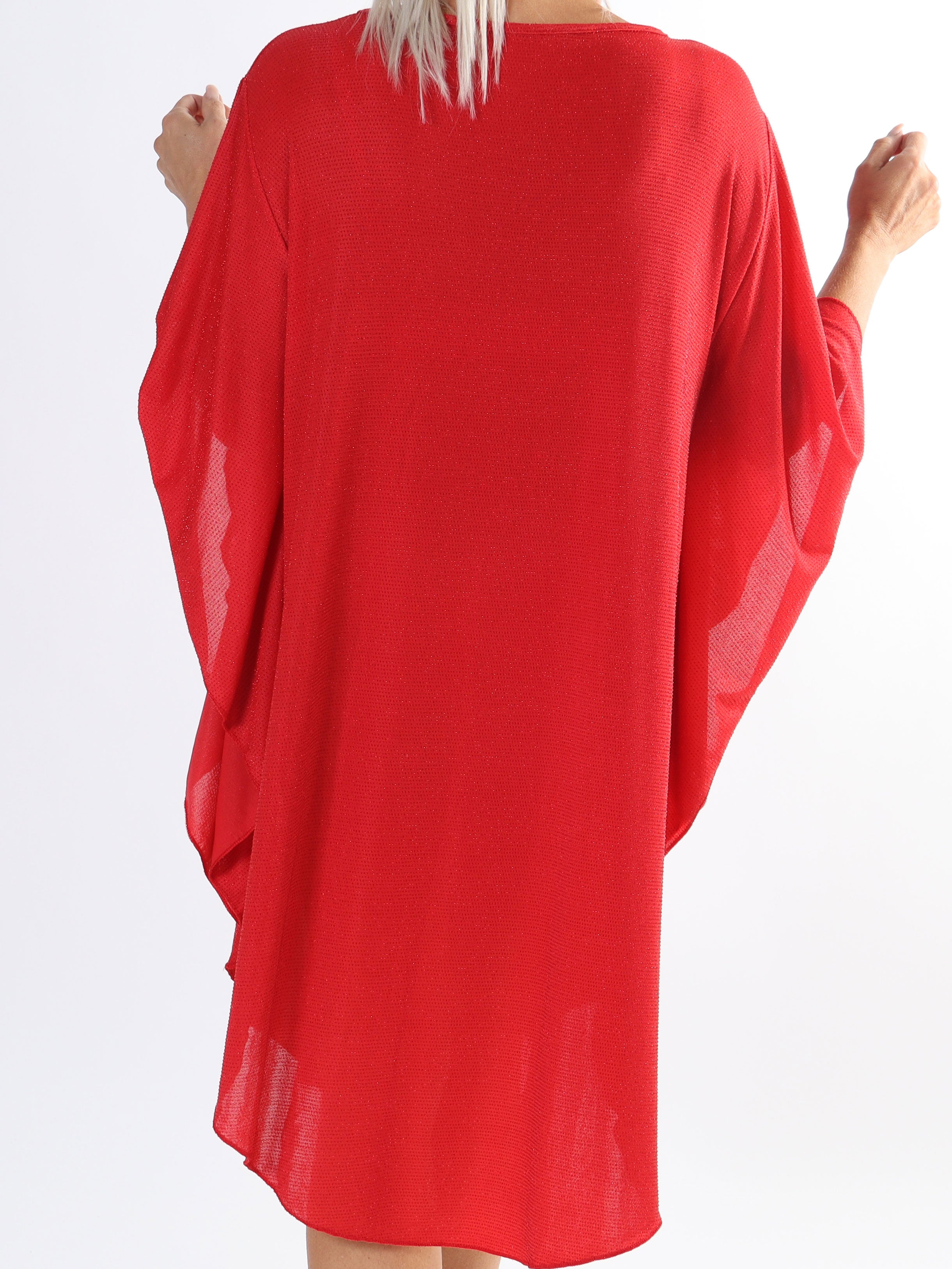 Almira Glitter - Plus size tunikakjole med glimmertråde og løse ærmer