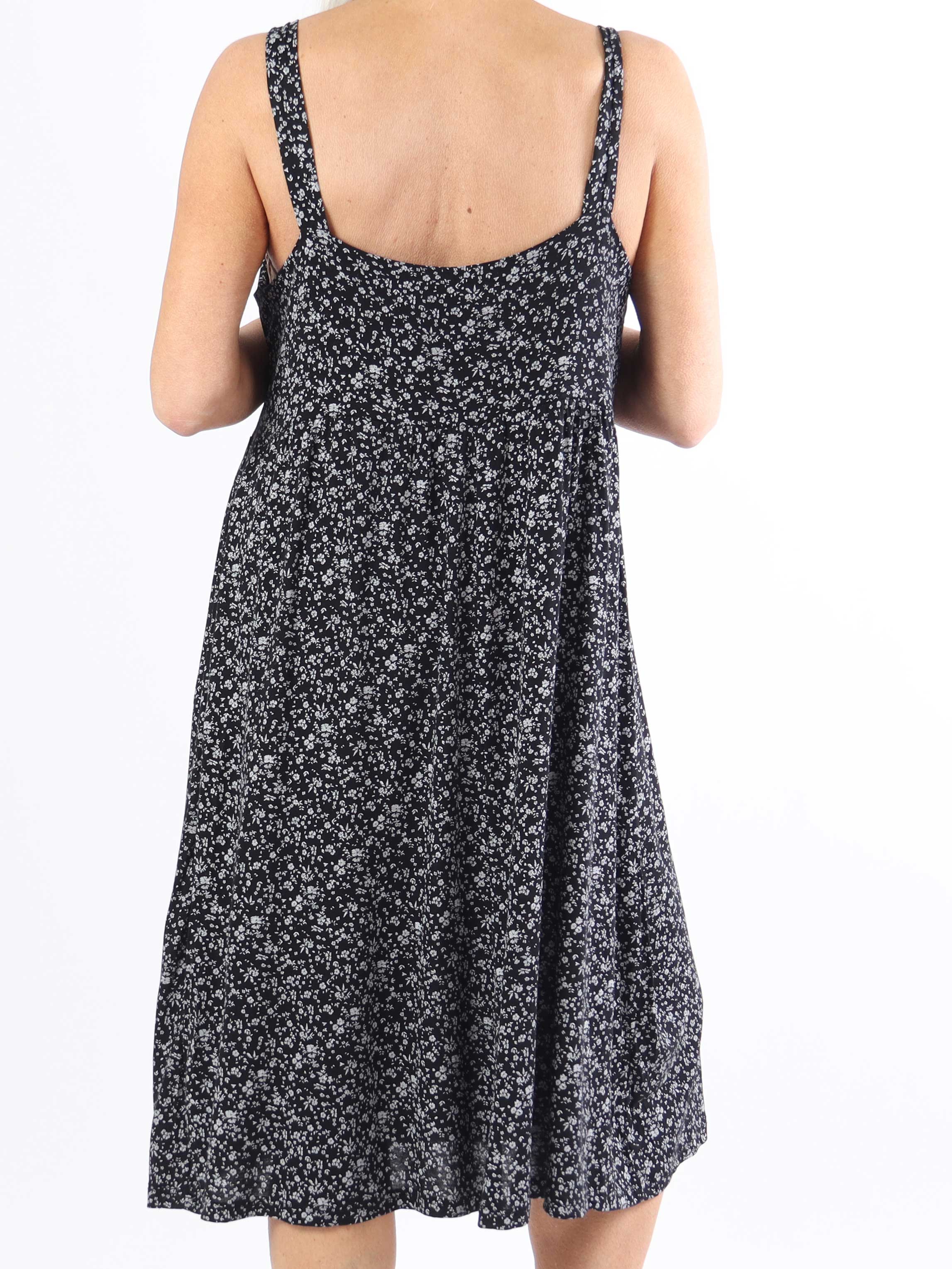 Alva - Blomstret plus size sommerkjole med pynteknapper