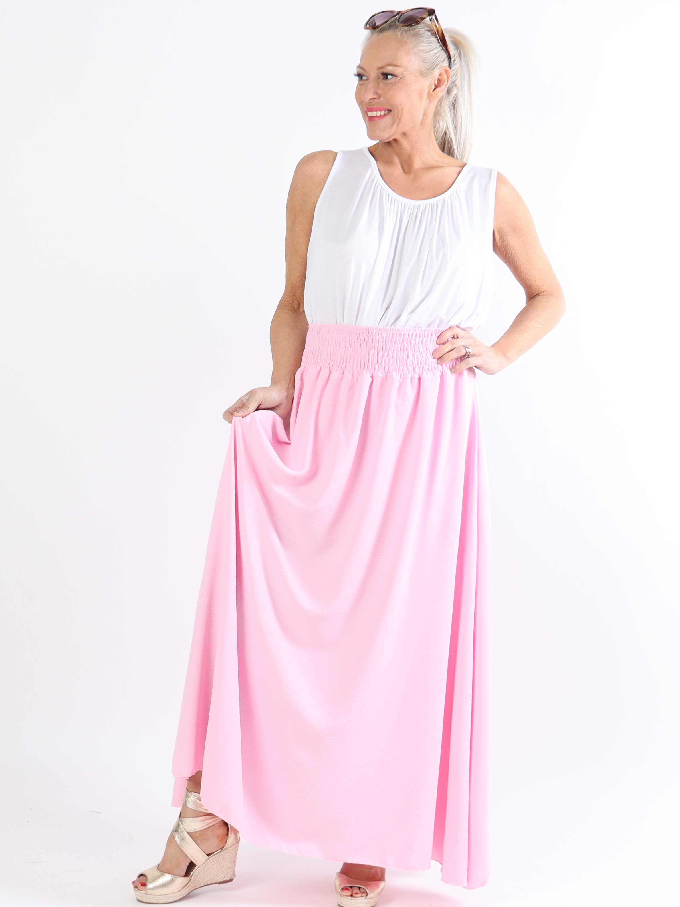 Amalia - Sød lang plus size nederdel