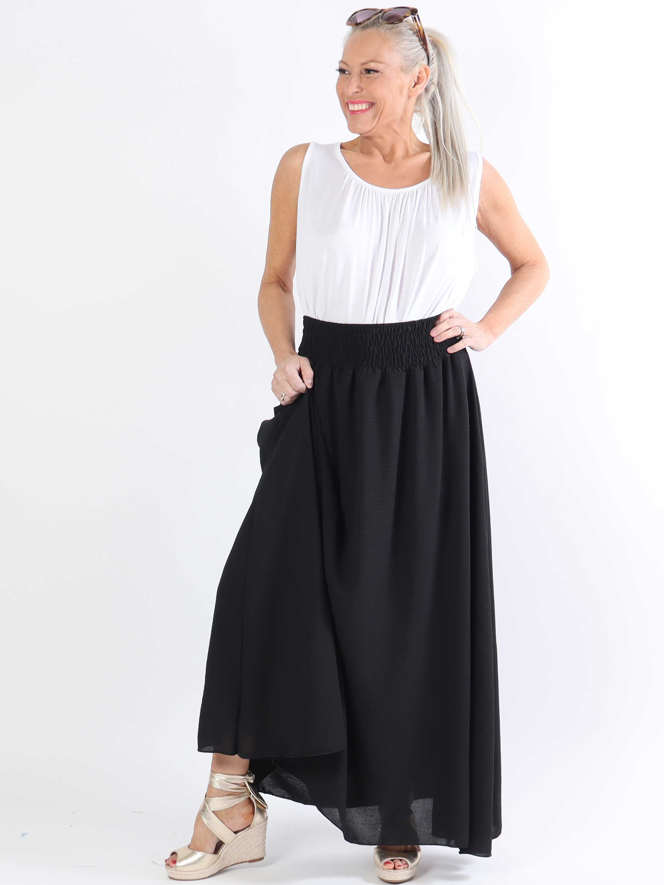 Amalia - Sød lang plus size nederdel