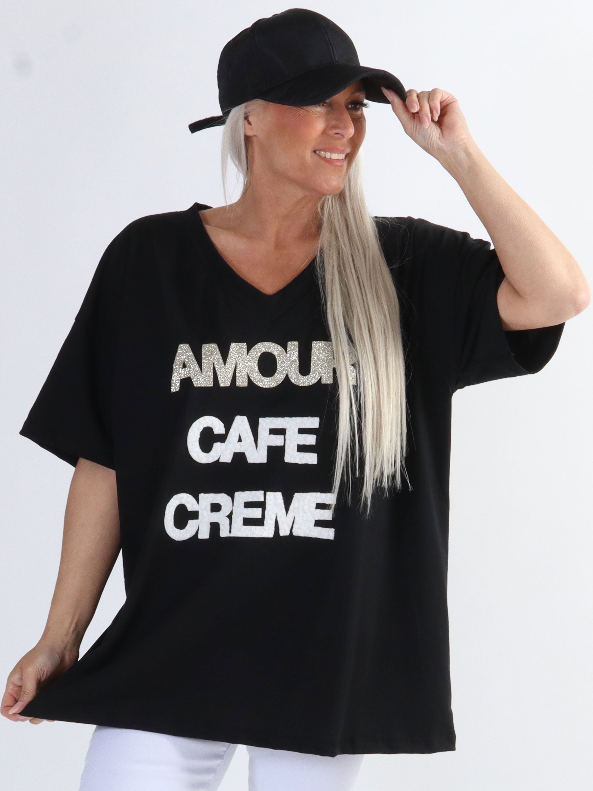 Amour - Cool plus size t-shirt med skrift