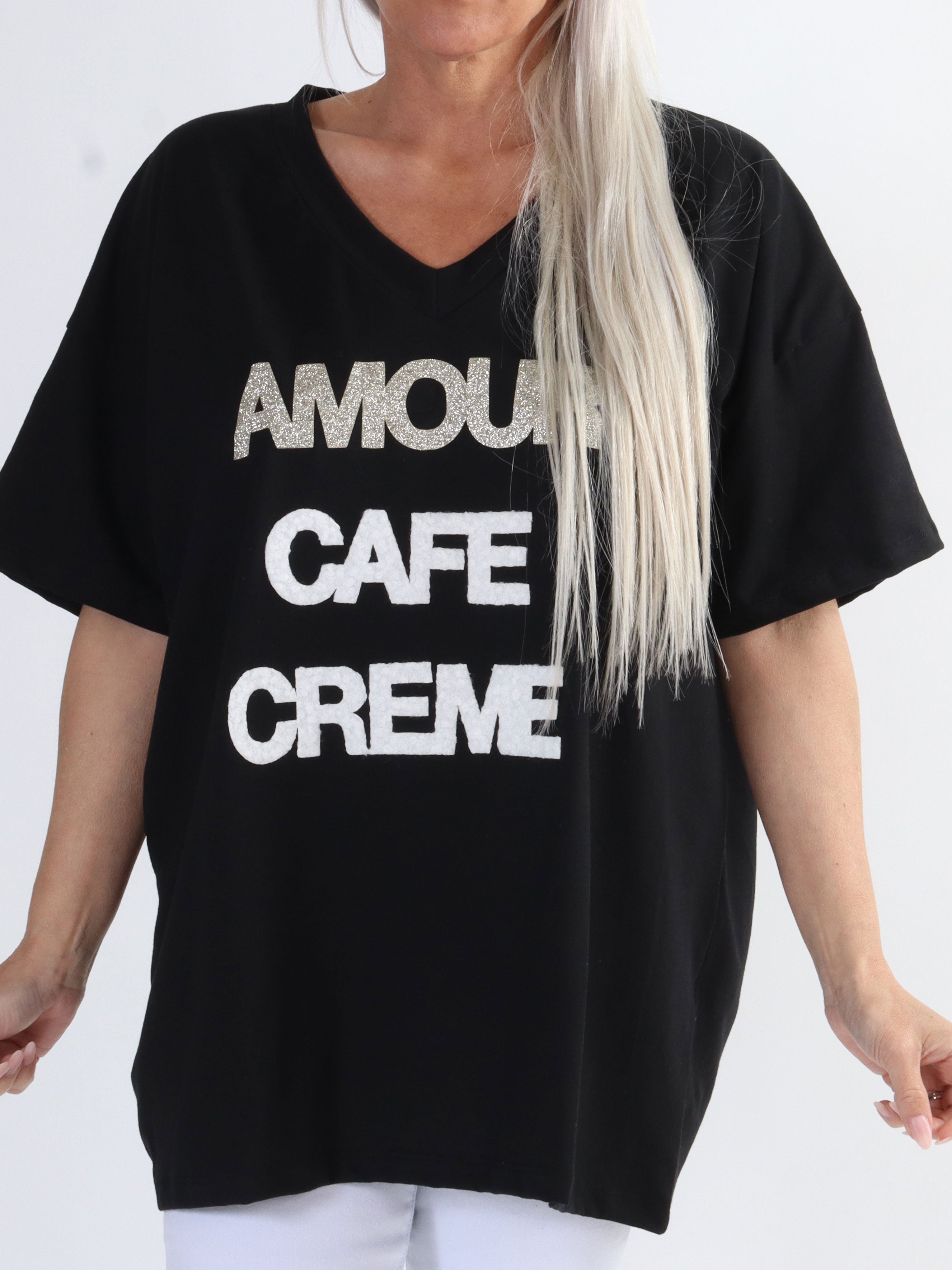 Amour - Cool plus size t-shirt med skrift