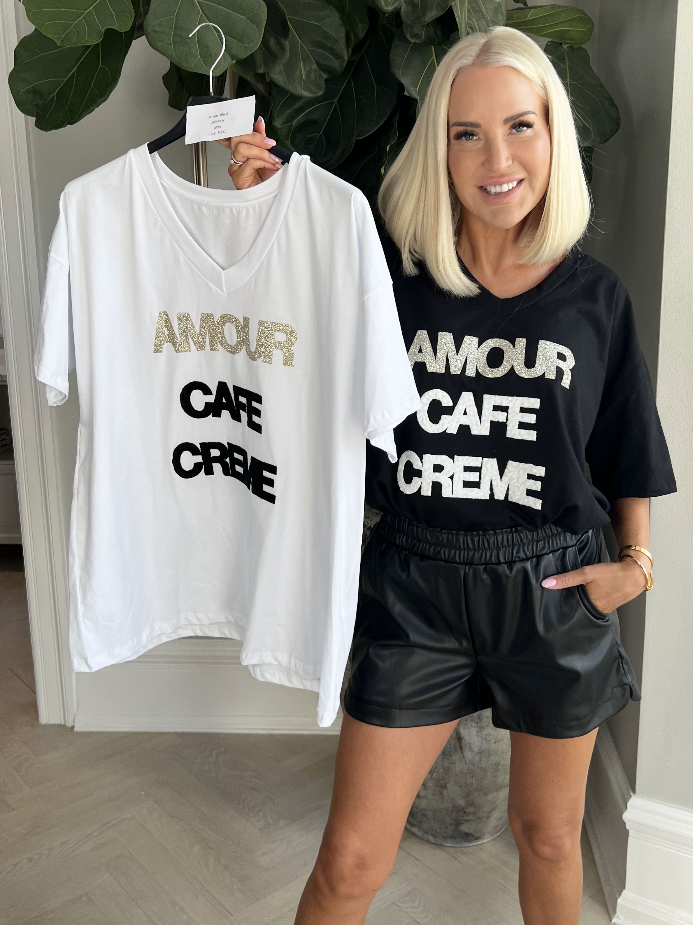 Amour - Cool t-shirt med skrift
