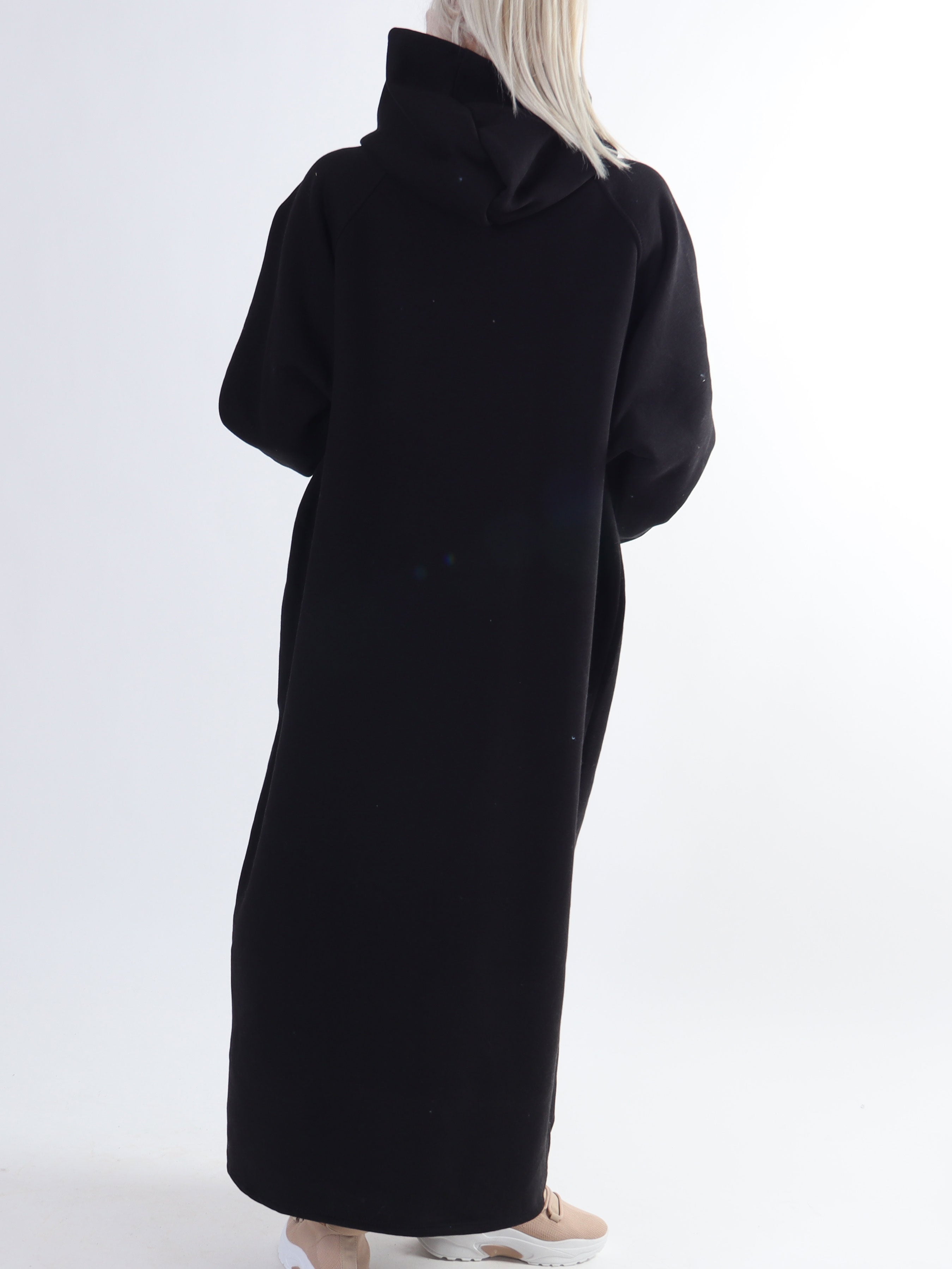 Angela - Lang plus size hoodiekjole i bomuld