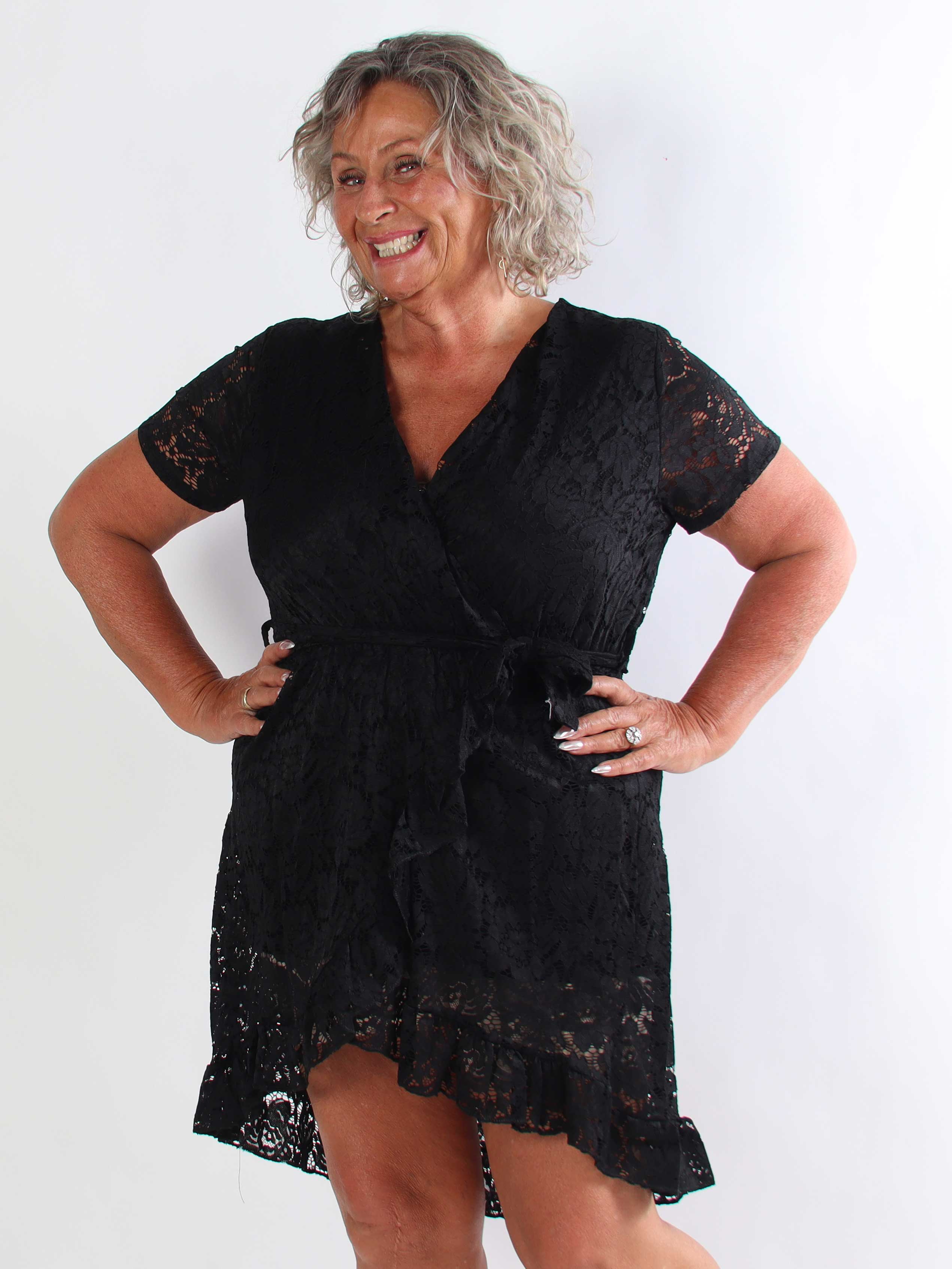 Anielie - Plus Size blonde tunika med slå-om effekt
