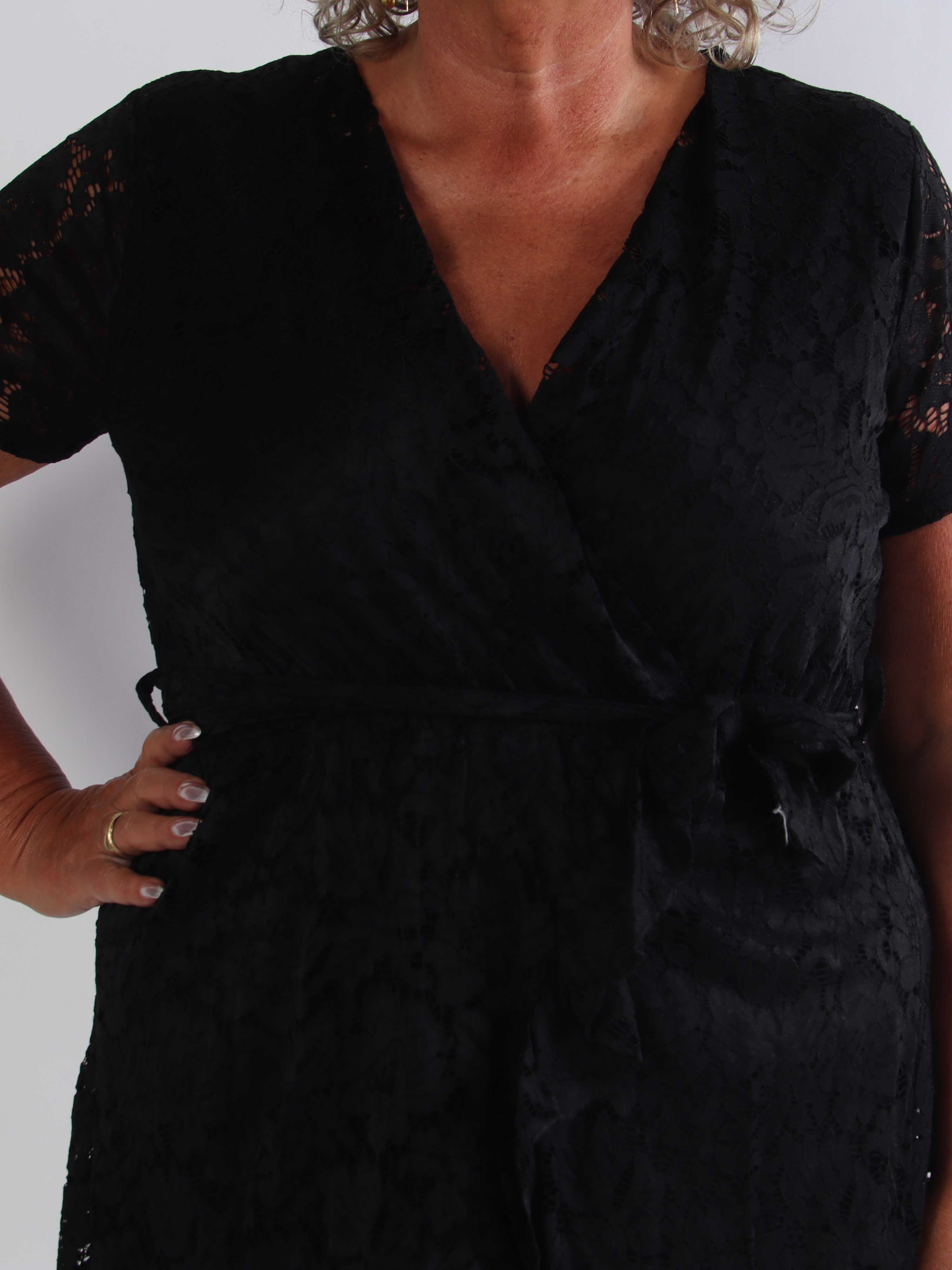 Anielie - Plus Size blonde tunika med slå-om effekt