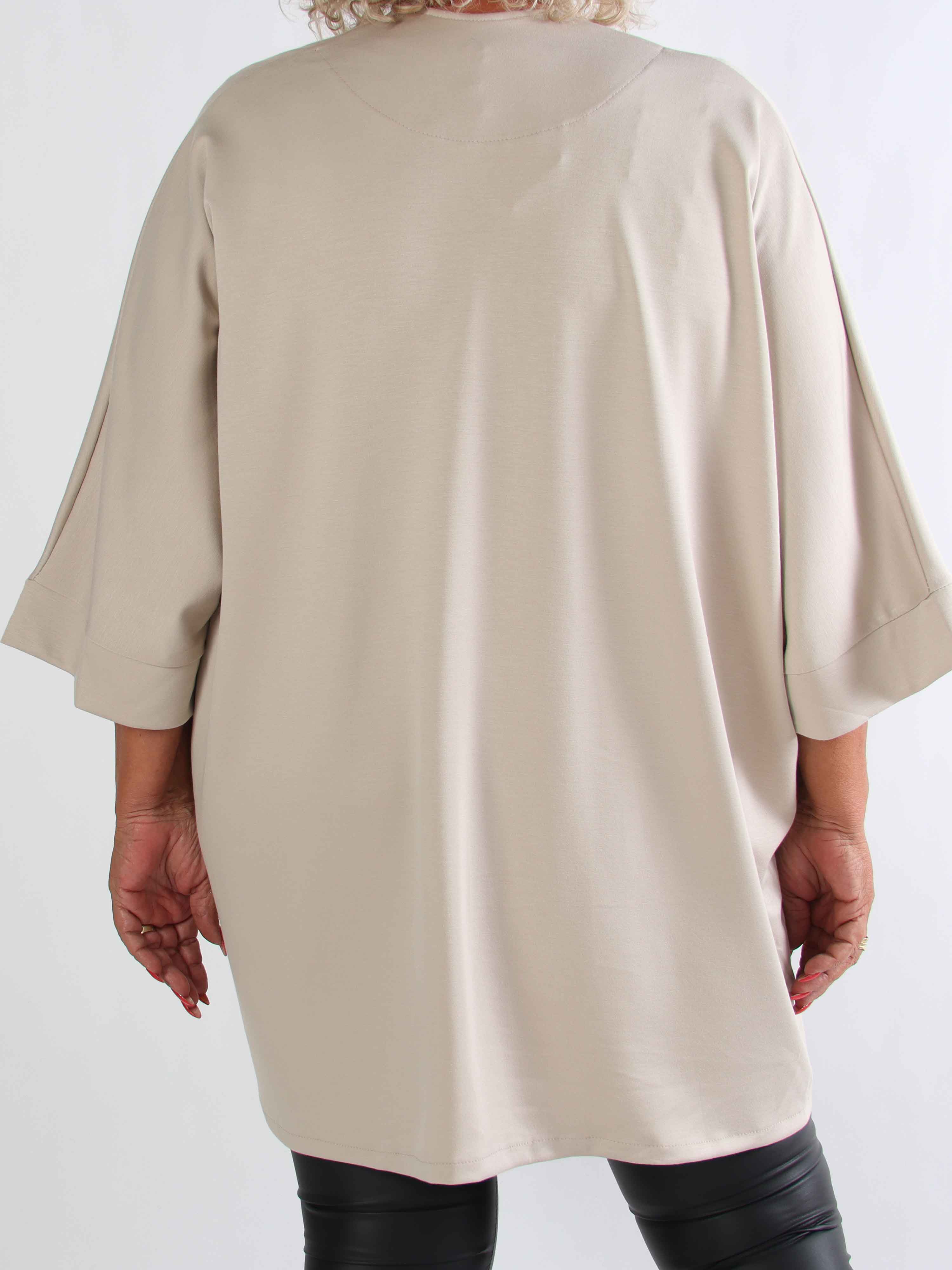 Annah Cardigan - Plus size blød cardigan med tydelige syninger og lommer