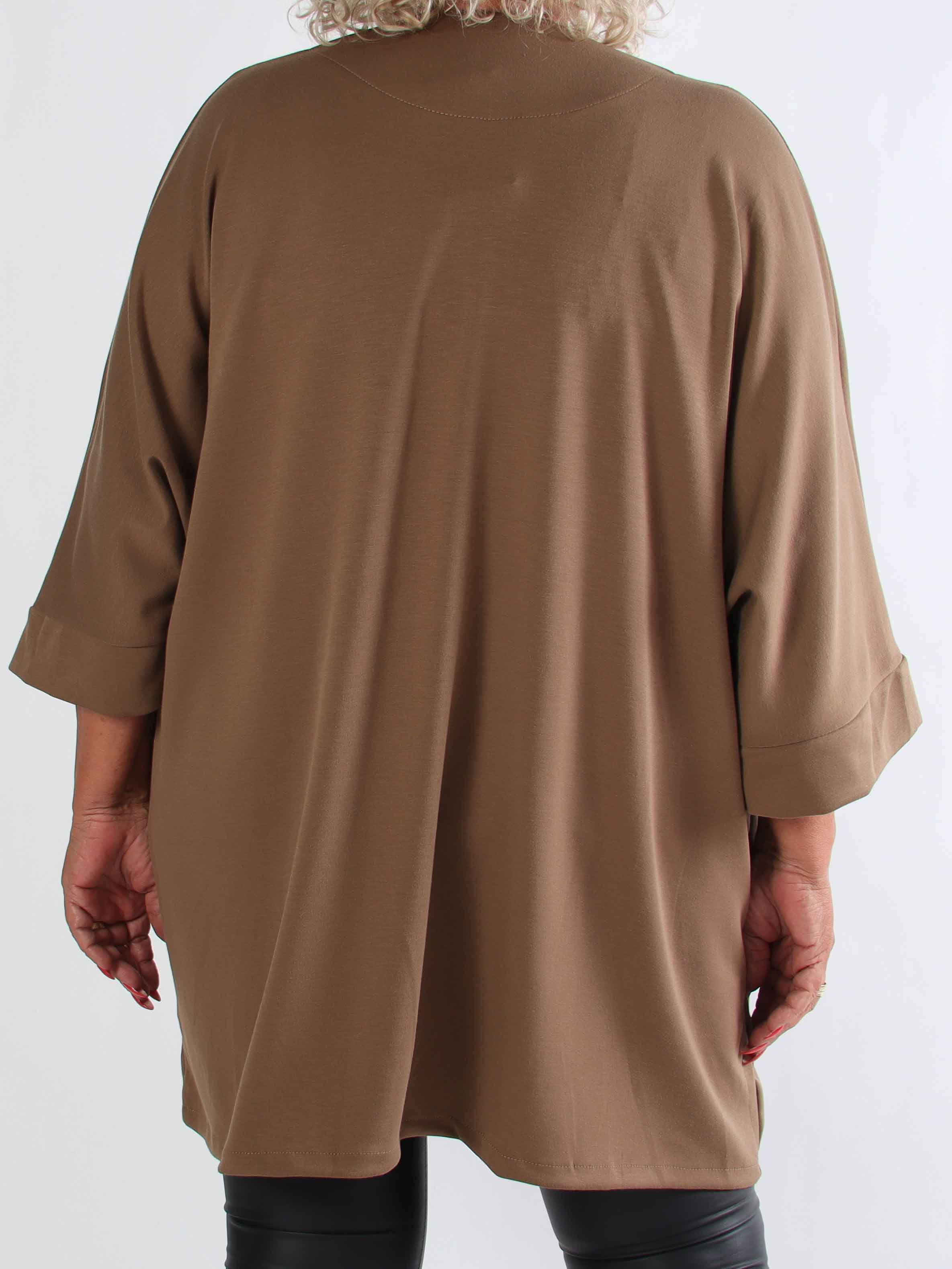 Annah Cardigan - Plus size blød cardigan med tydelige syninger og lommer