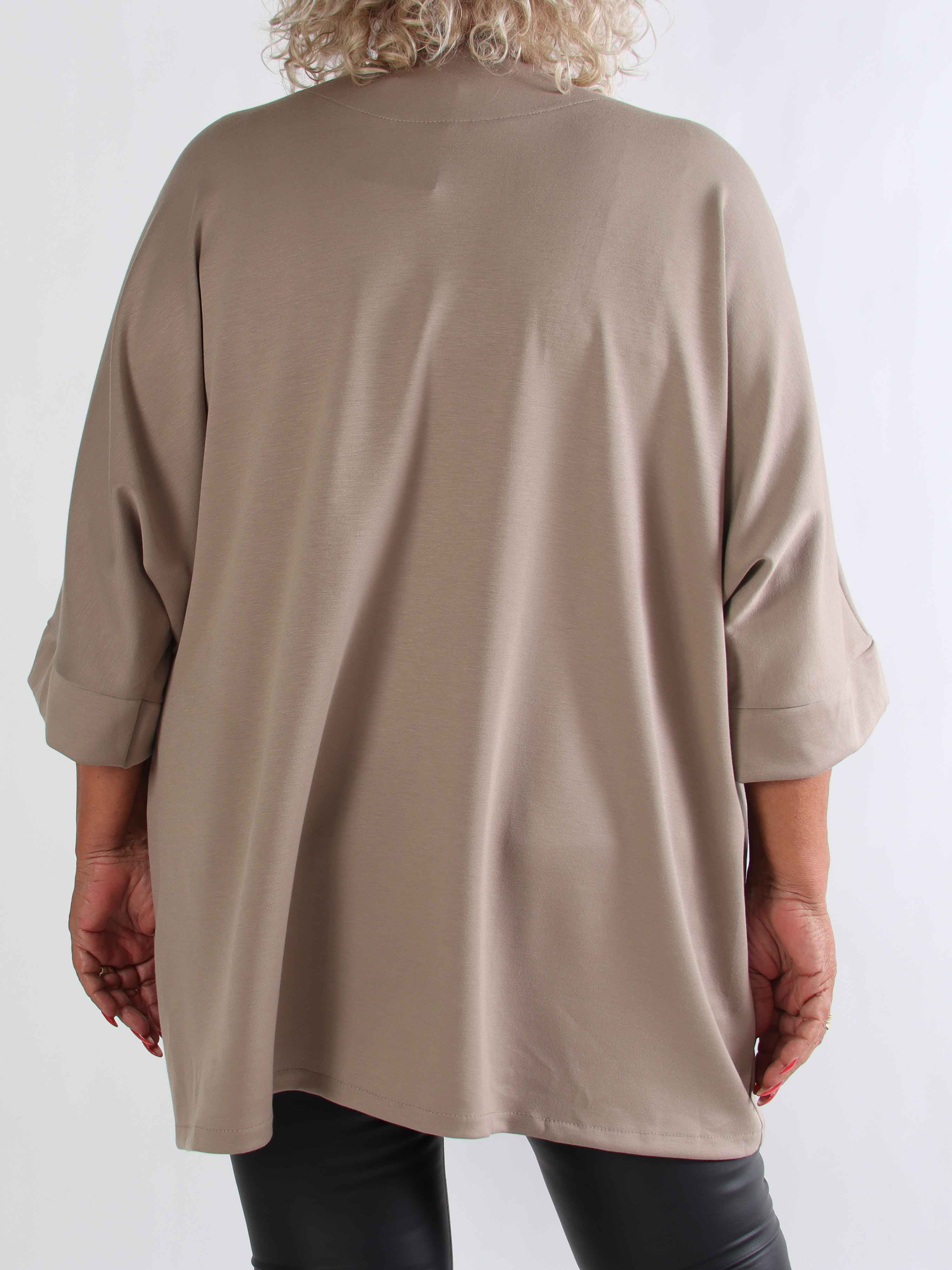 Annah Cardigan - Plus size blød cardigan med tydelige syninger og lommer