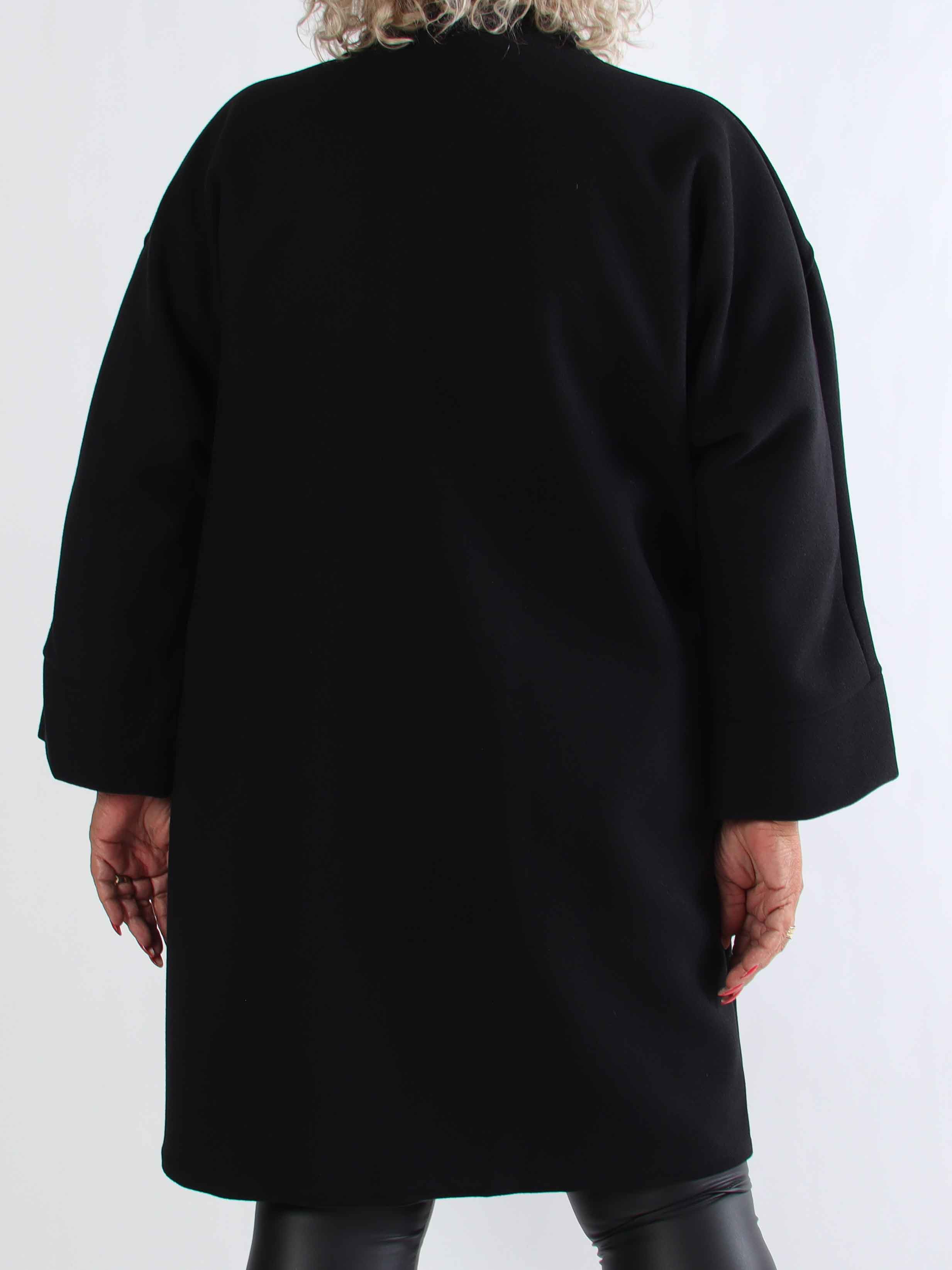 Annah Midi - Plus size frakke med tydelige syninger og lommer