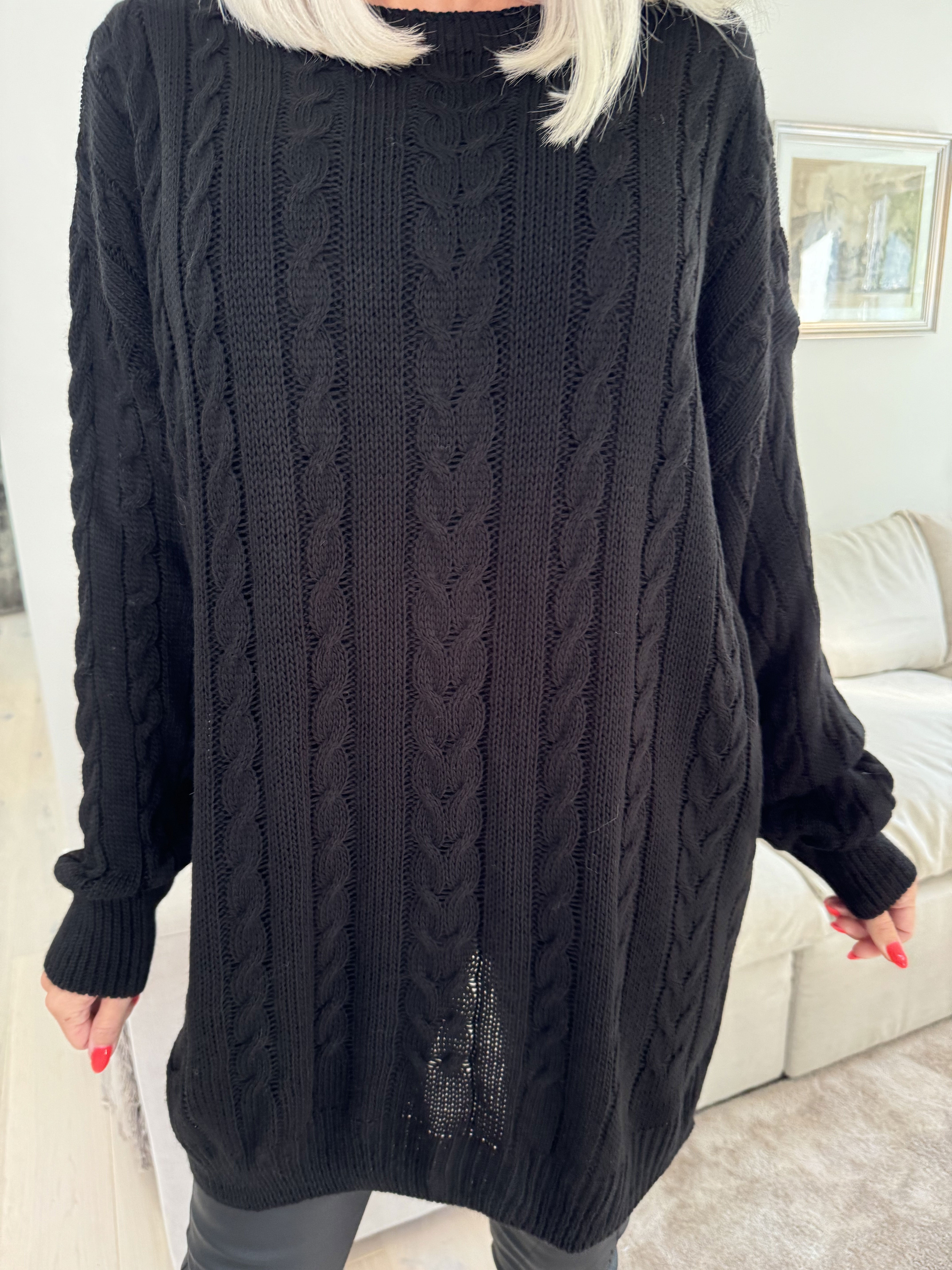 Annisa - Striktrøje med kabelstrik