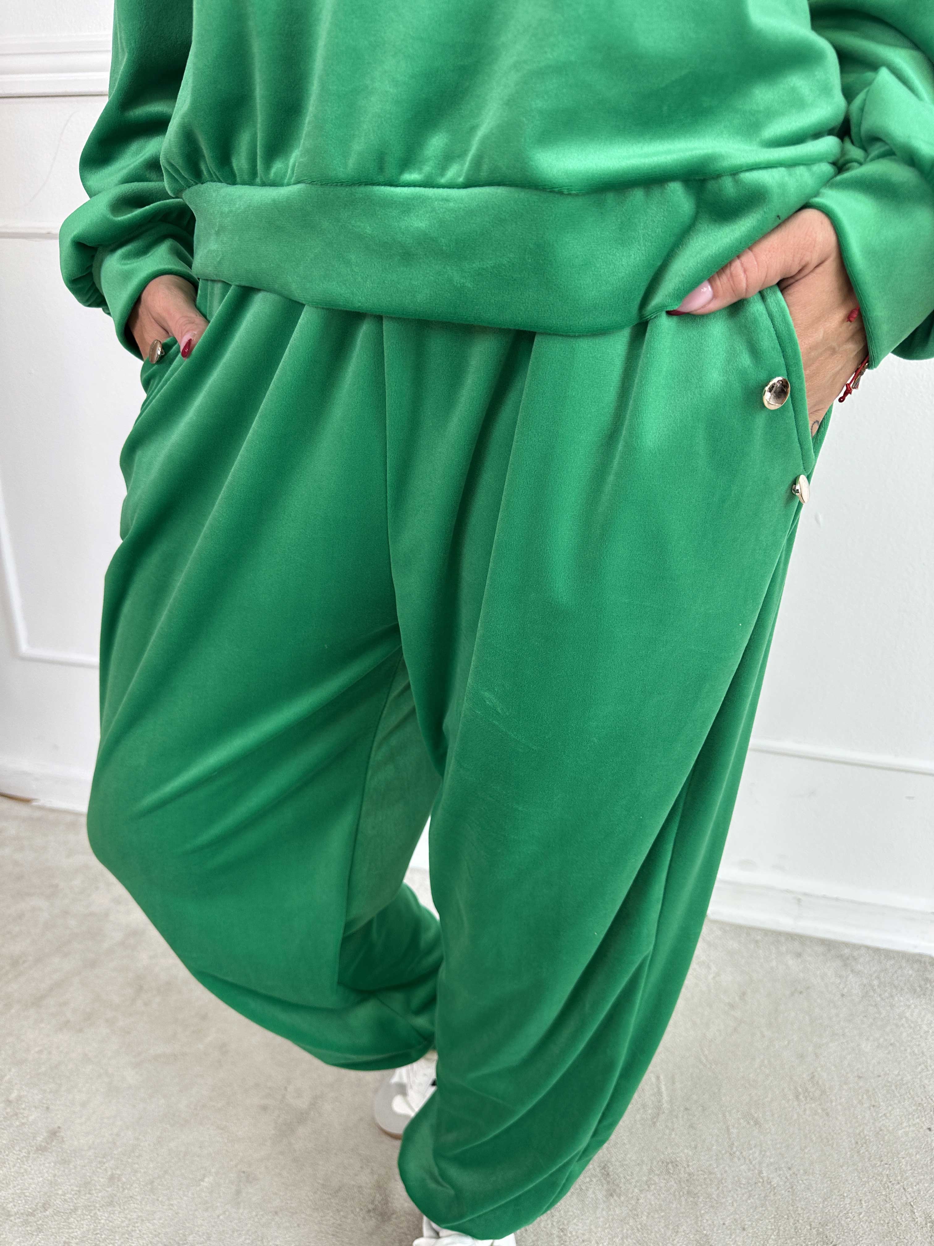 Arina - Blødt velour joggingsæt med guld knapper