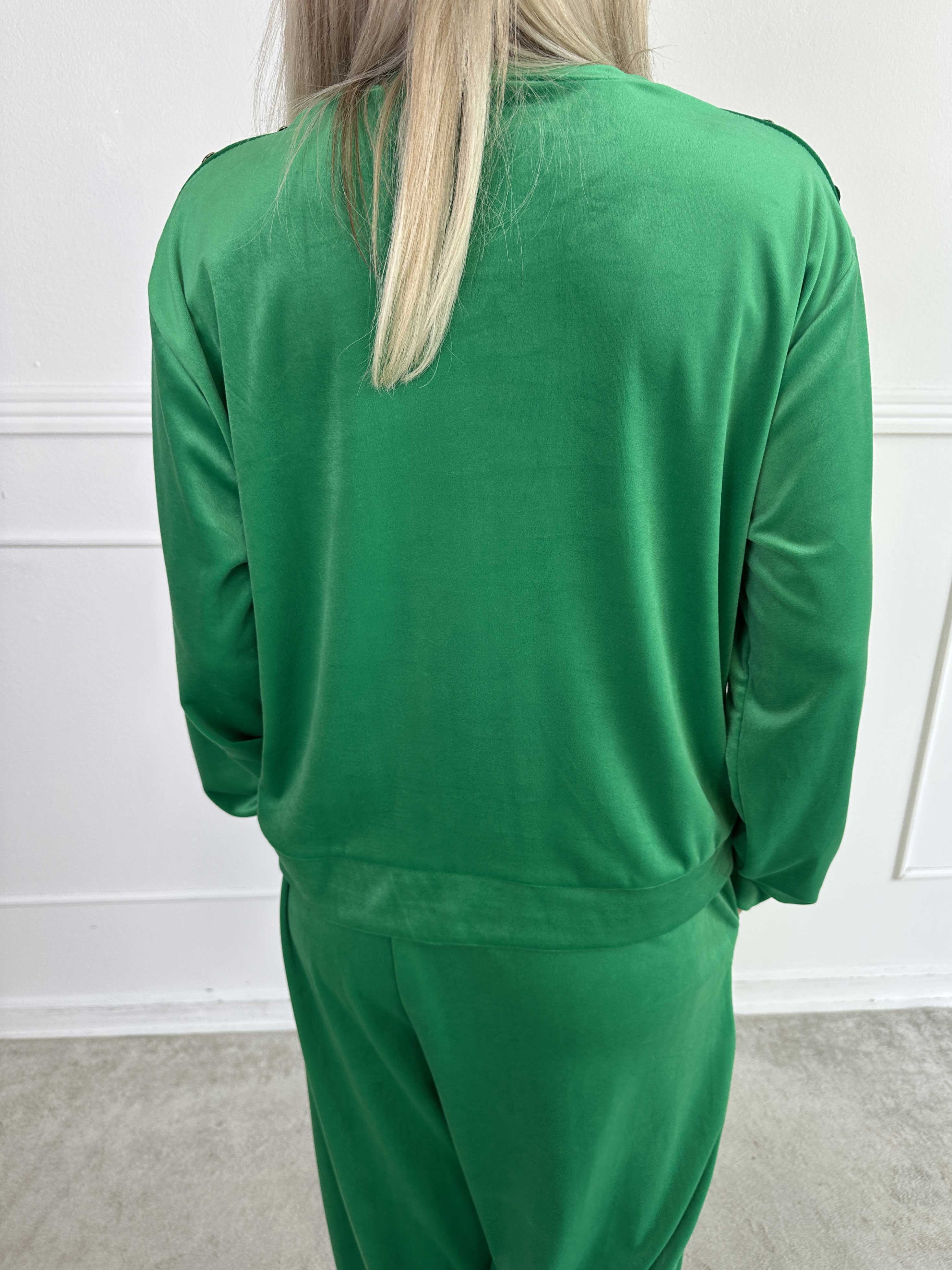 Arina - Blødt velour joggingsæt med guld knapper