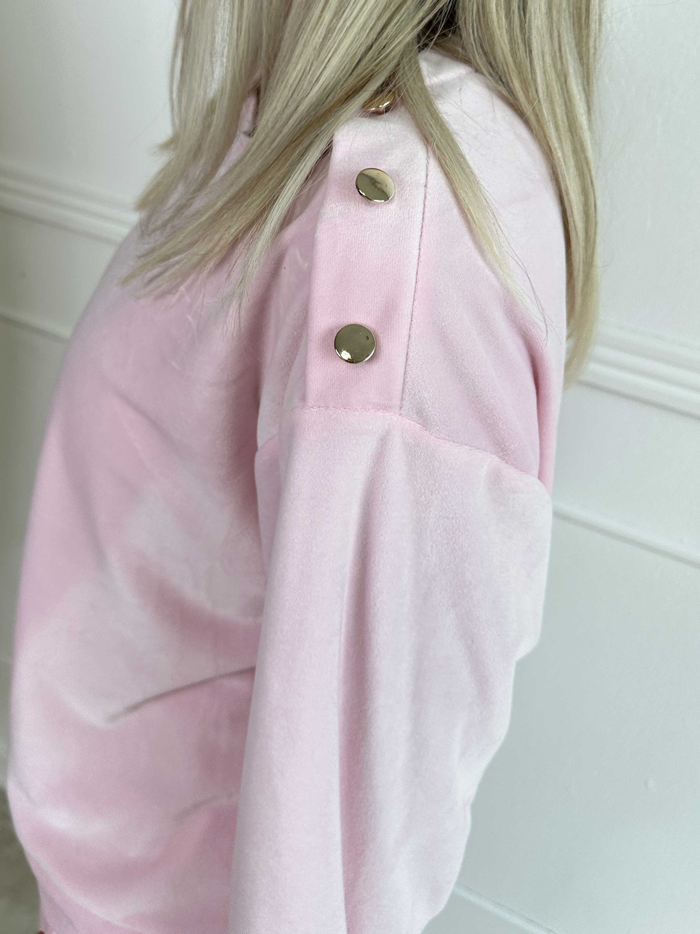 Arina - Blødt velour joggingsæt med guld knapper