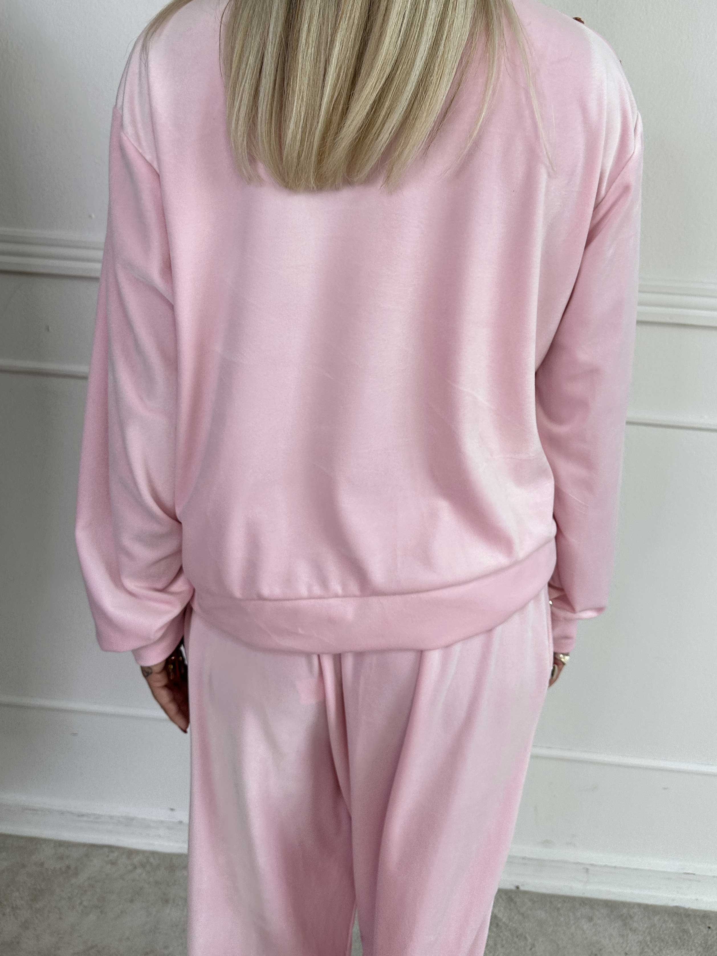 Arina - Blødt velour joggingsæt med guld knapper