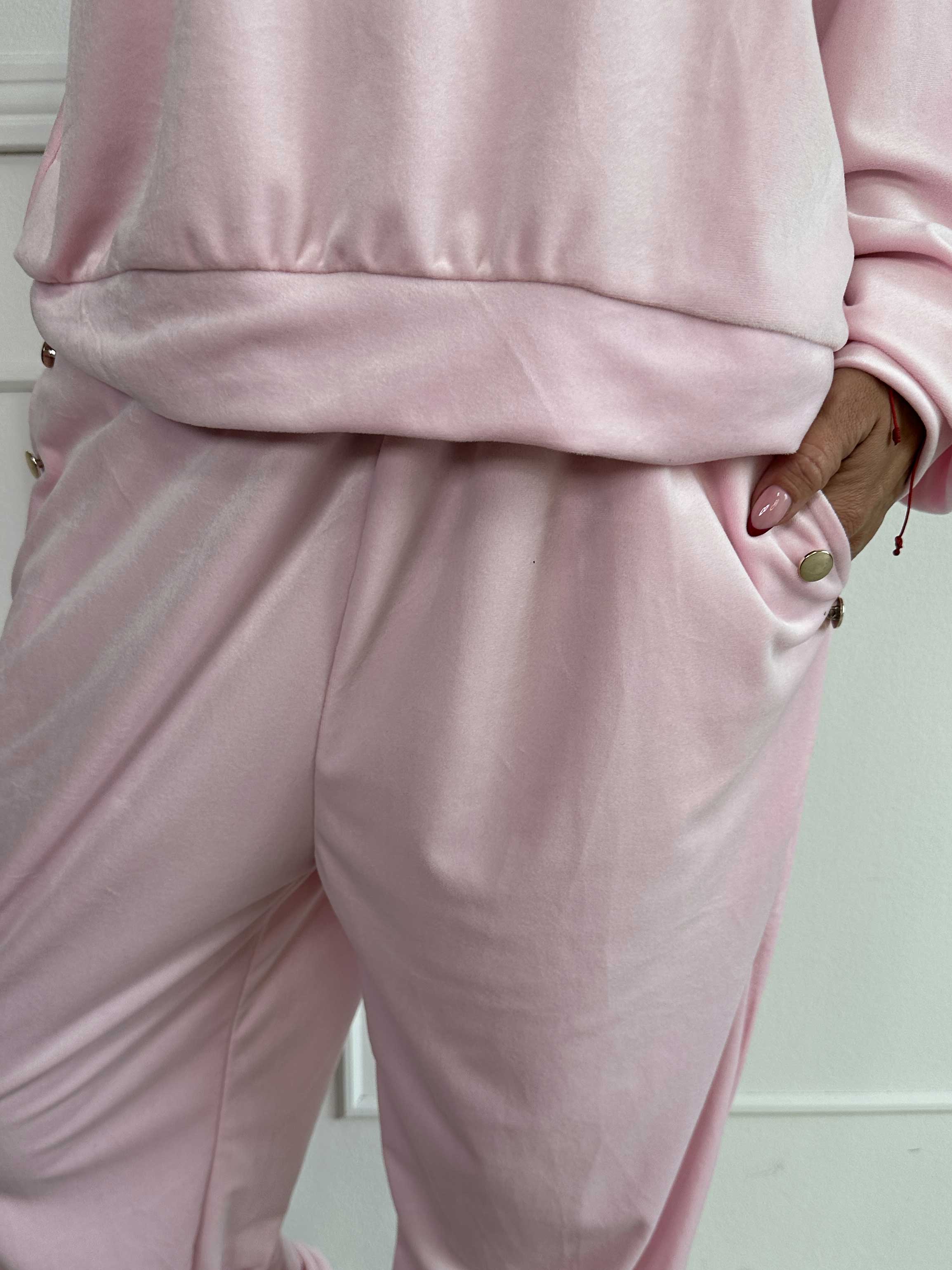 Arina - Blødt velour joggingsæt med guld knapper