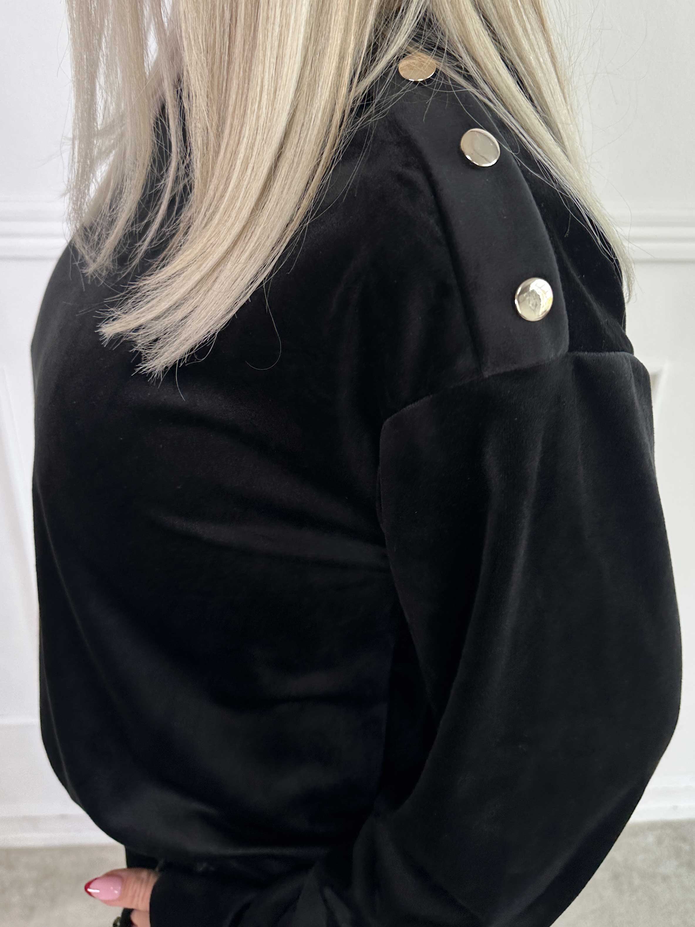 Arina - Blødt velour joggingsæt med guld knapper