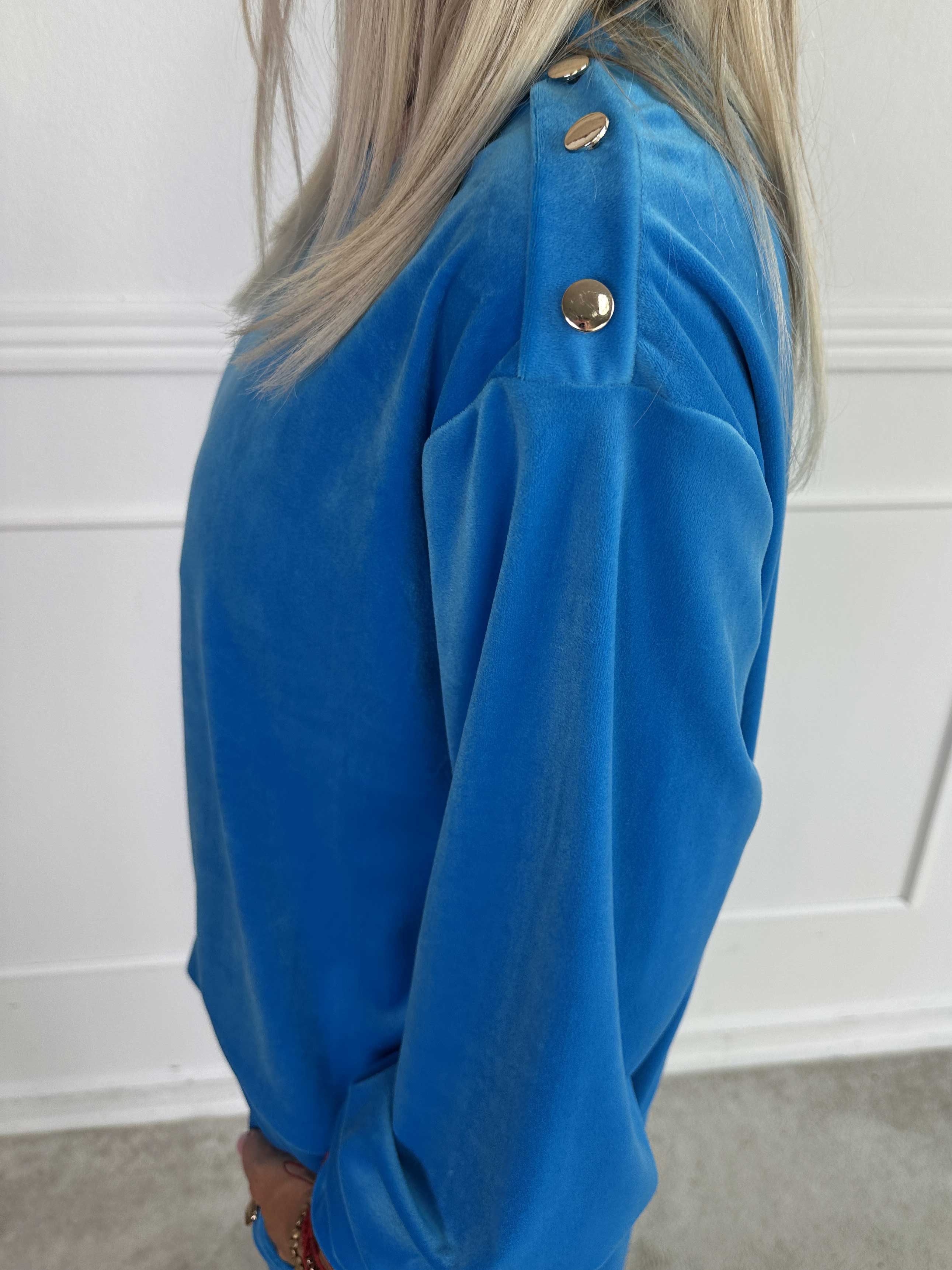 Arina - Blødt velour joggingsæt med guld knapper