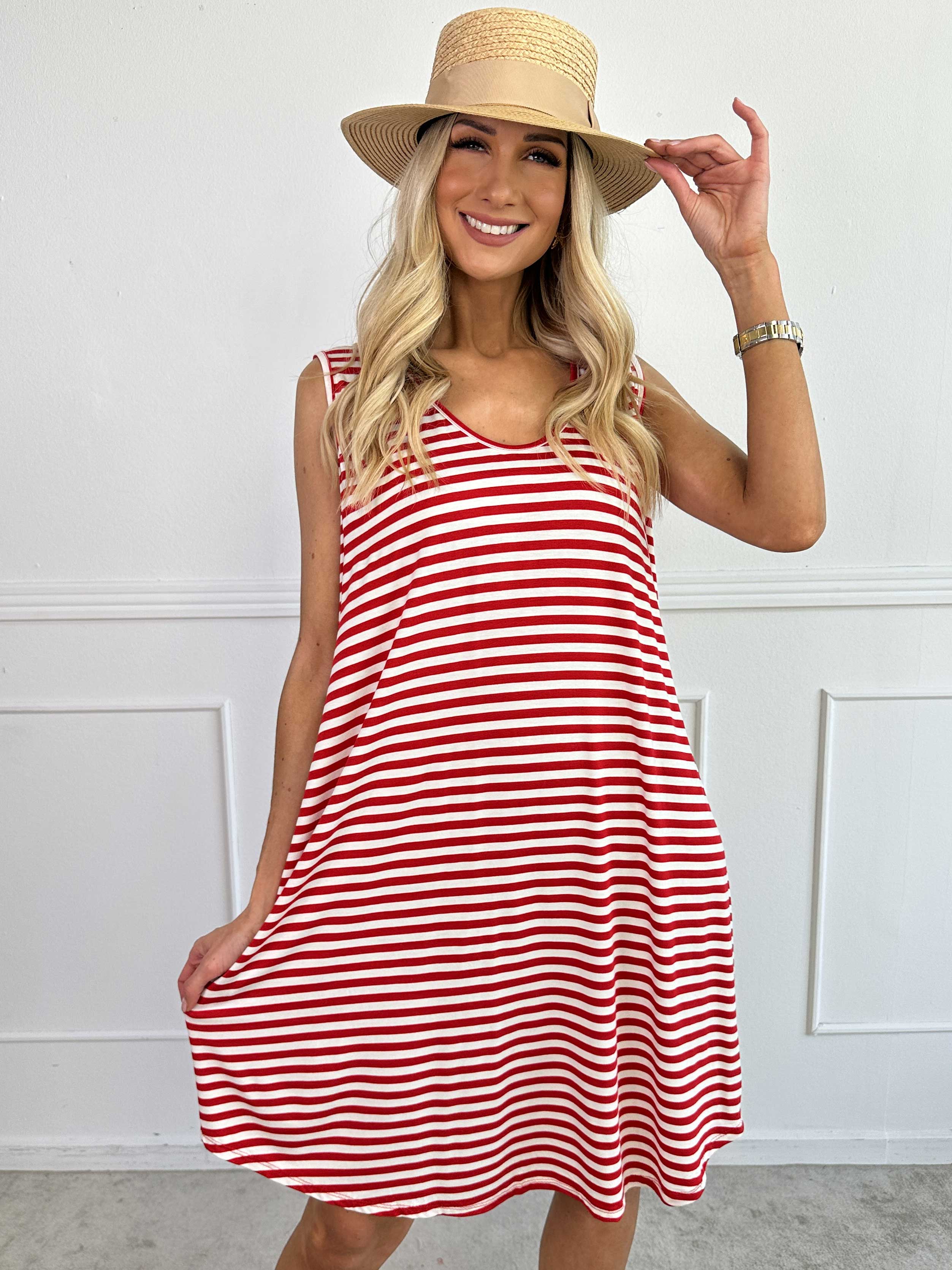 Arya - Blød stribet kjole i viskose