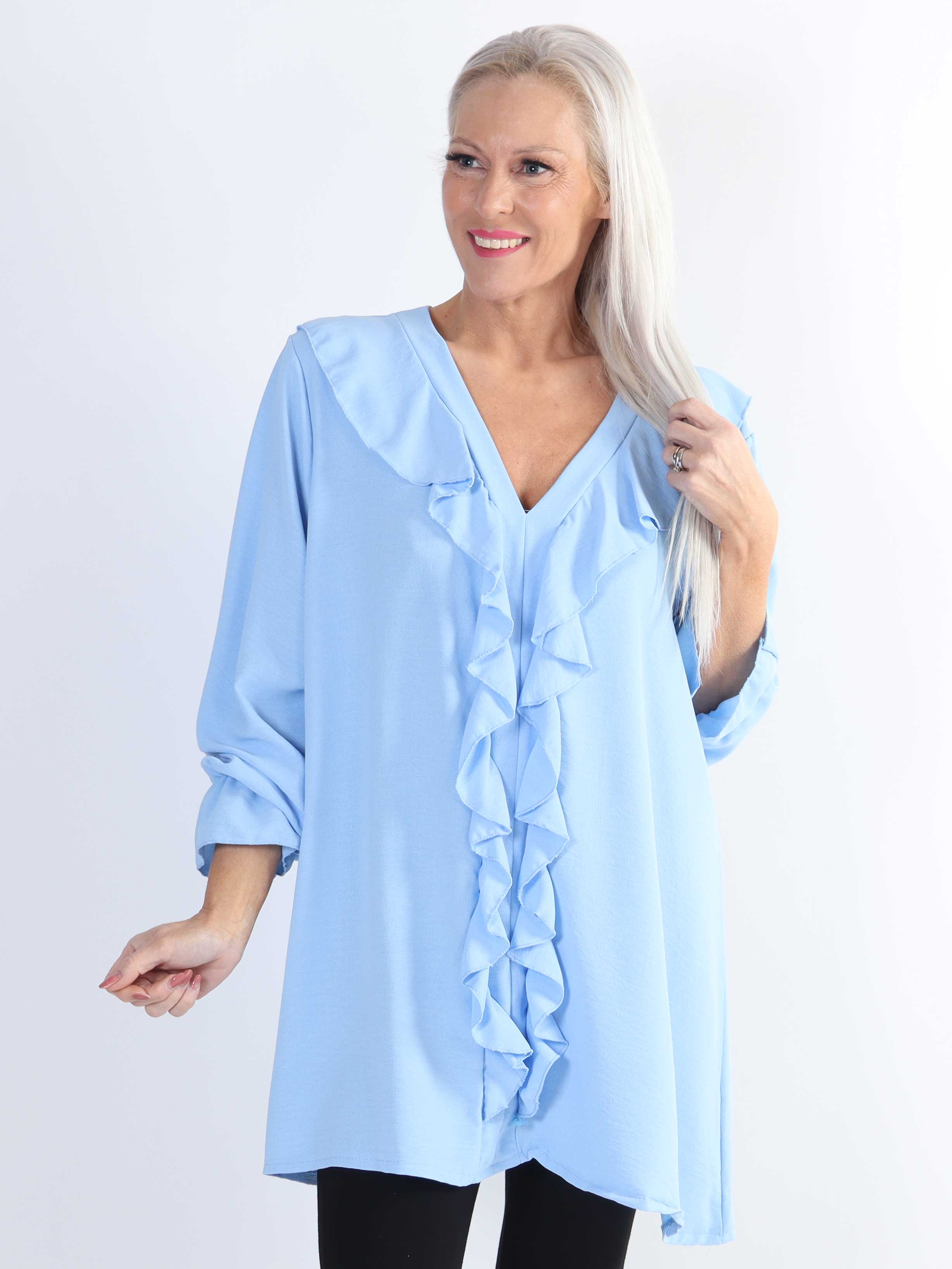 Ava - Sød plus size tunika med flæser