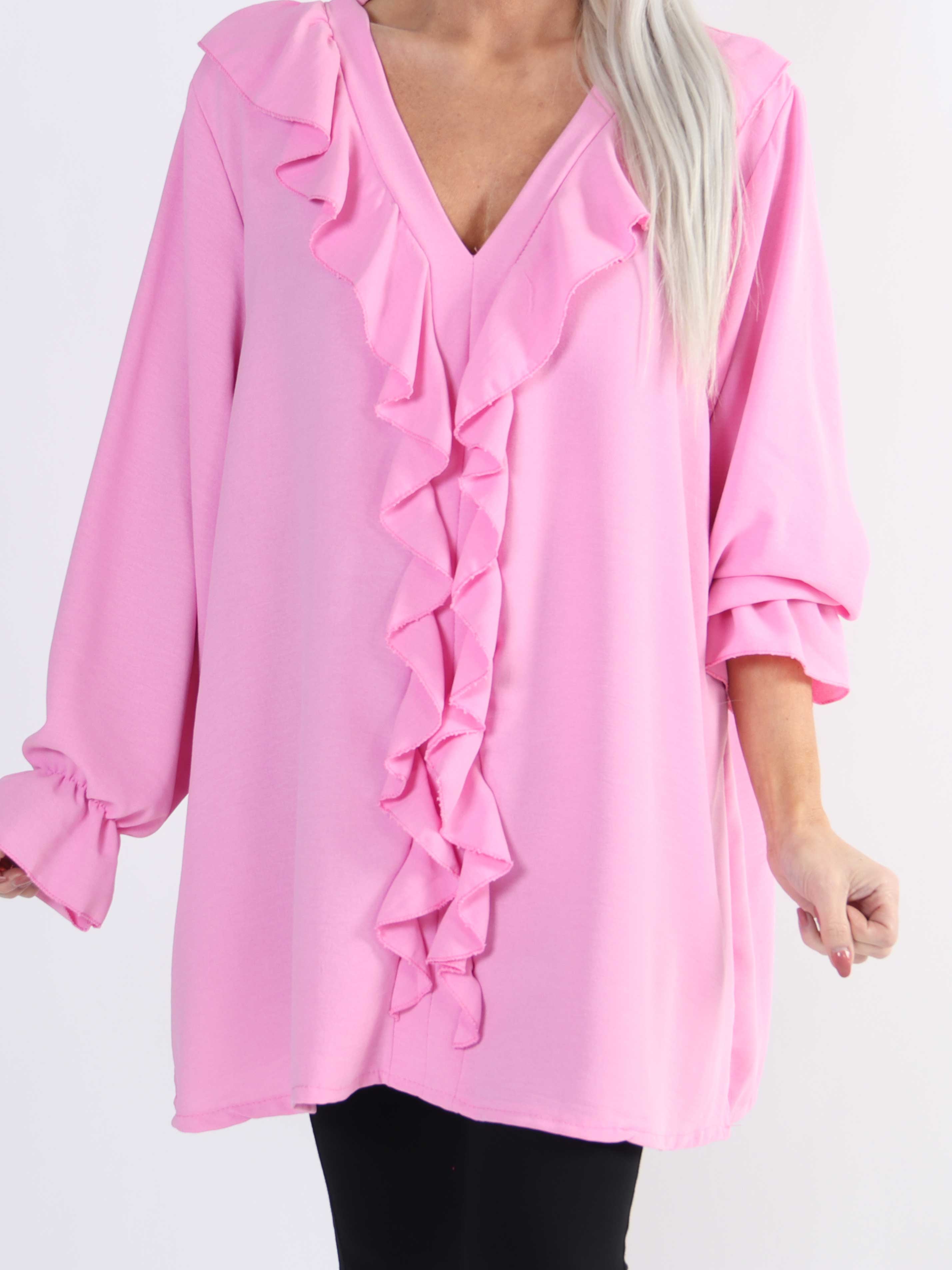 Ava - Sød plus size tunika med flæser