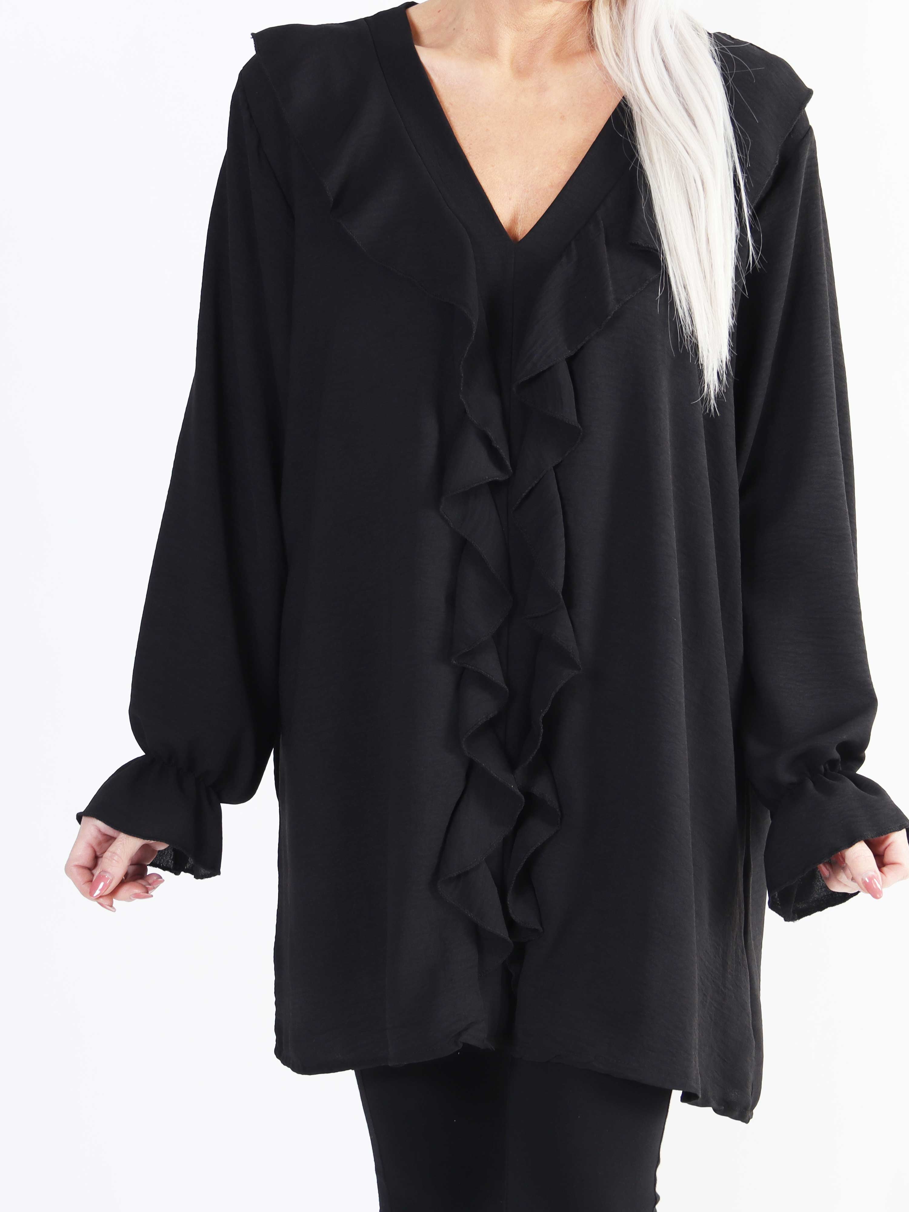 Ava - Sød plus size tunika med flæser