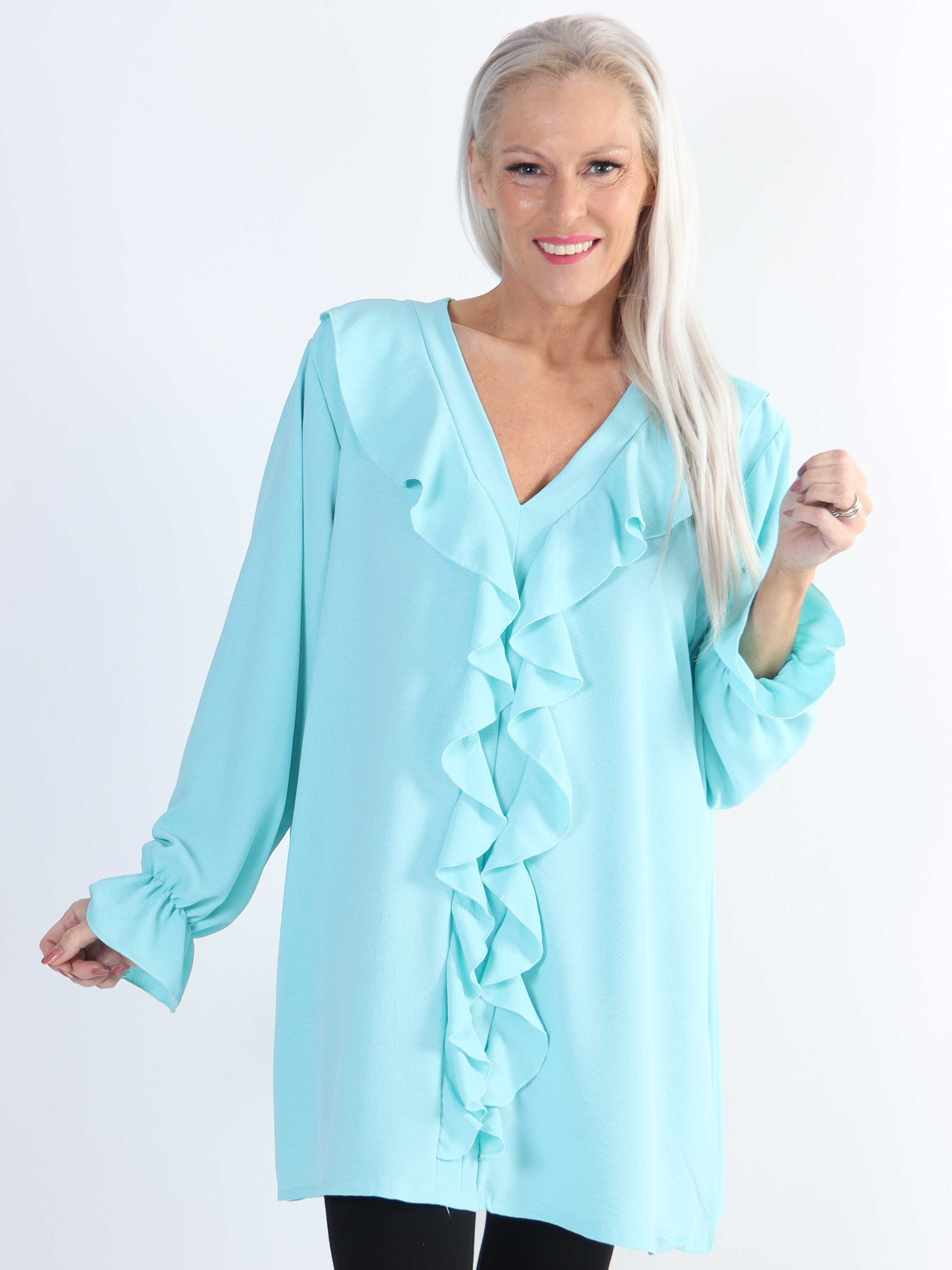 Ava - Sød plus size tunika med flæser