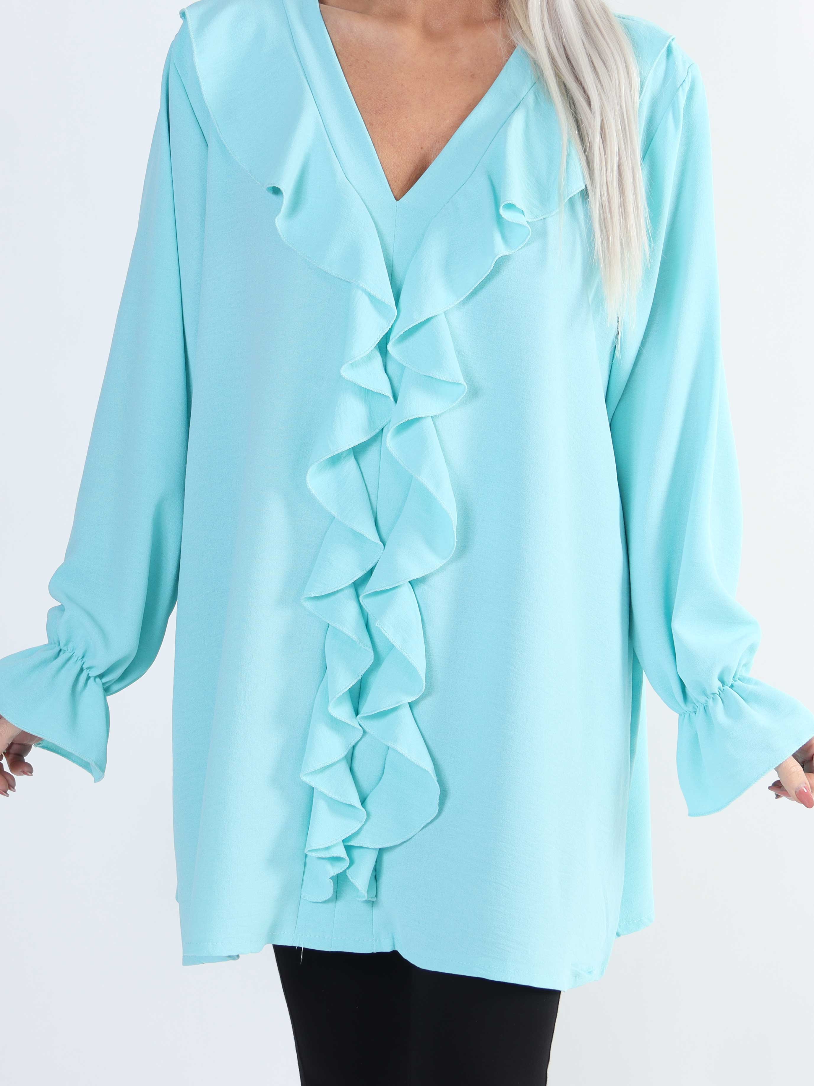 Ava - Sød plus size tunika med flæser