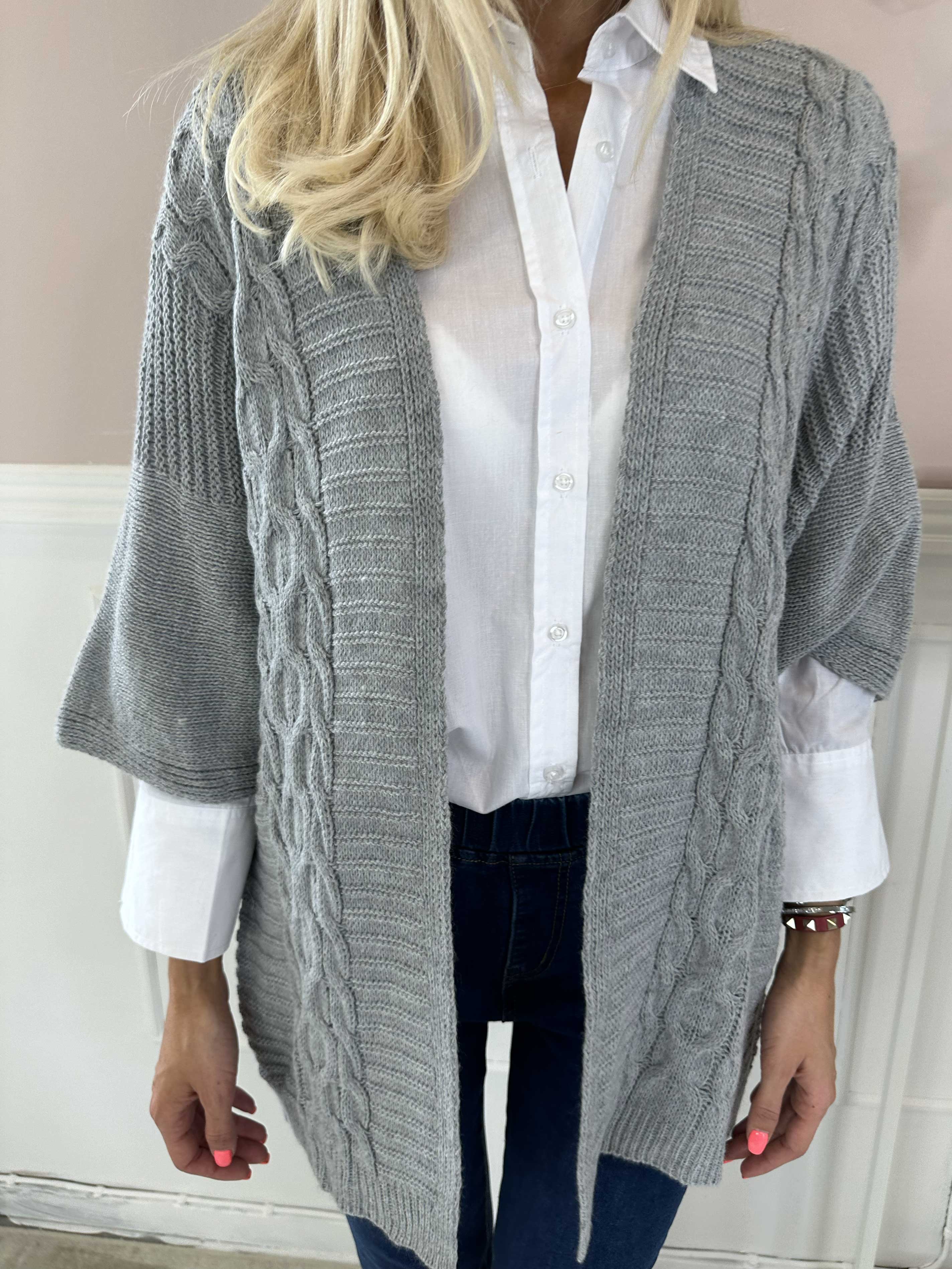 Avalon - Strikcardigan med korte ærmer