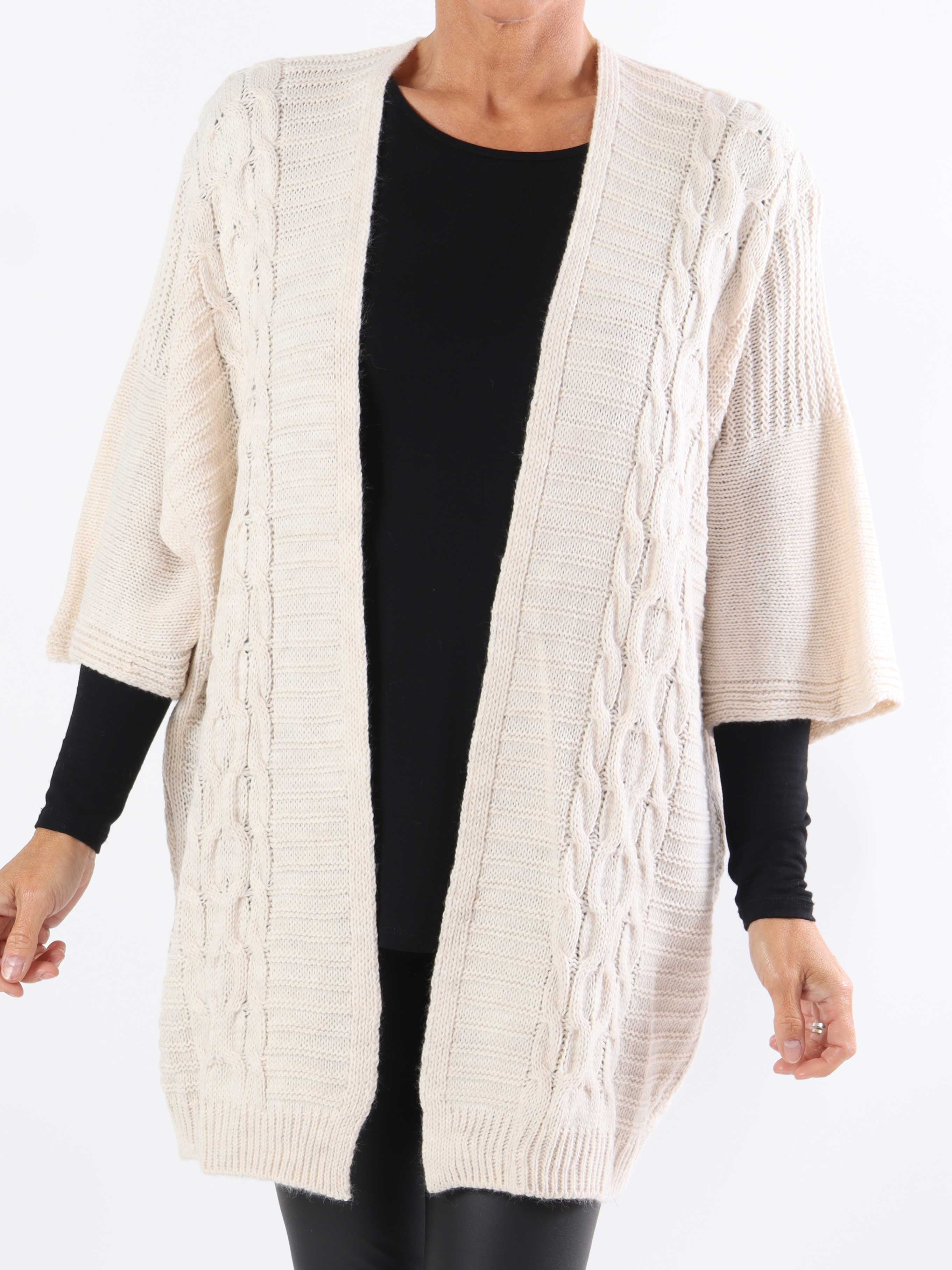 Avalon - Plus size strikcardigan med korteærmer