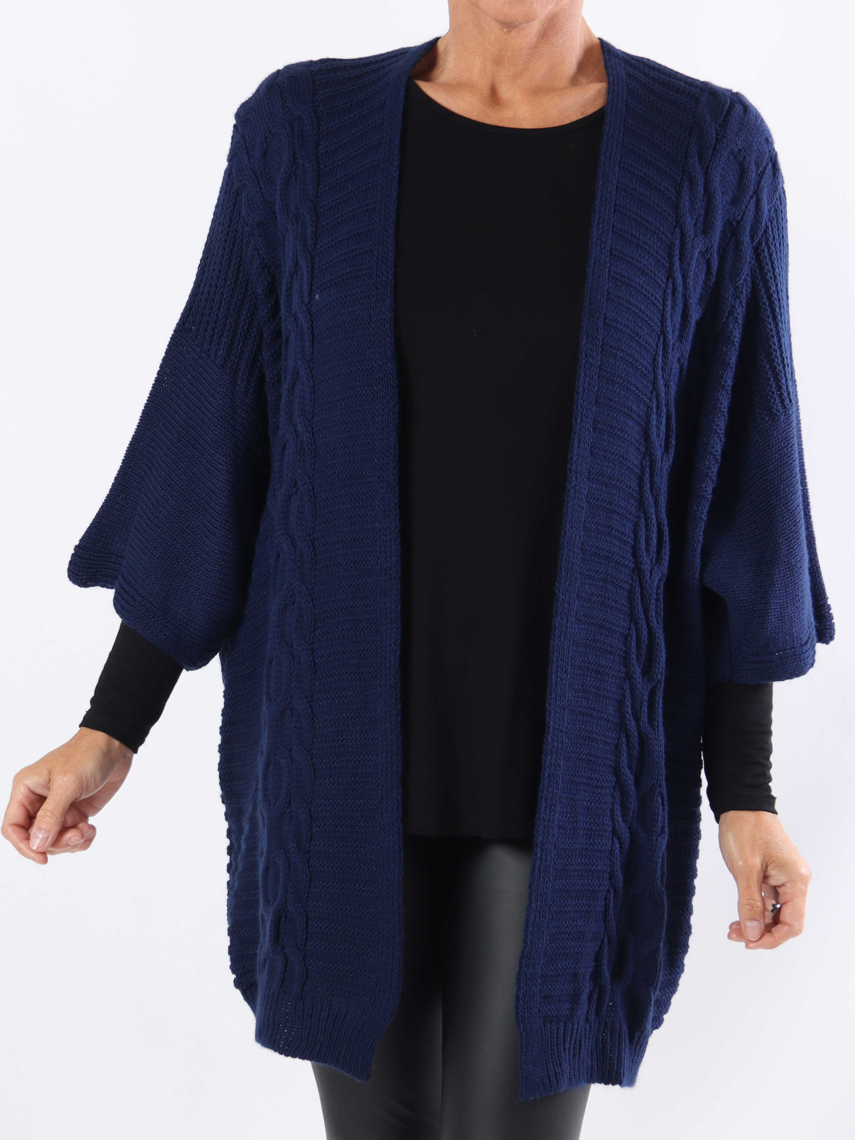 Avalon - Plus size strikcardigan med korteærmer