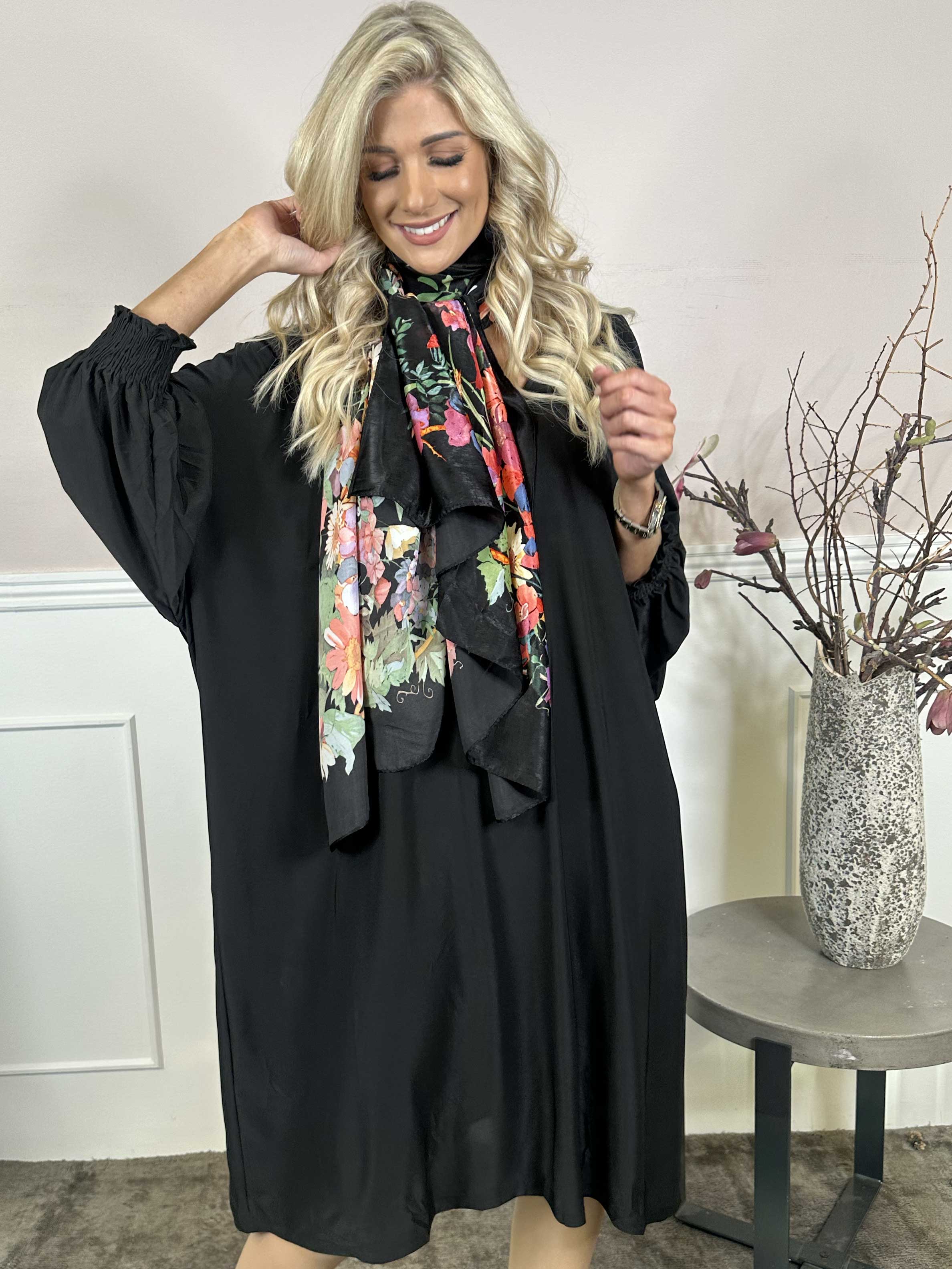 Azmina Plain L/S - Elastisk tunikakjole i loose fit