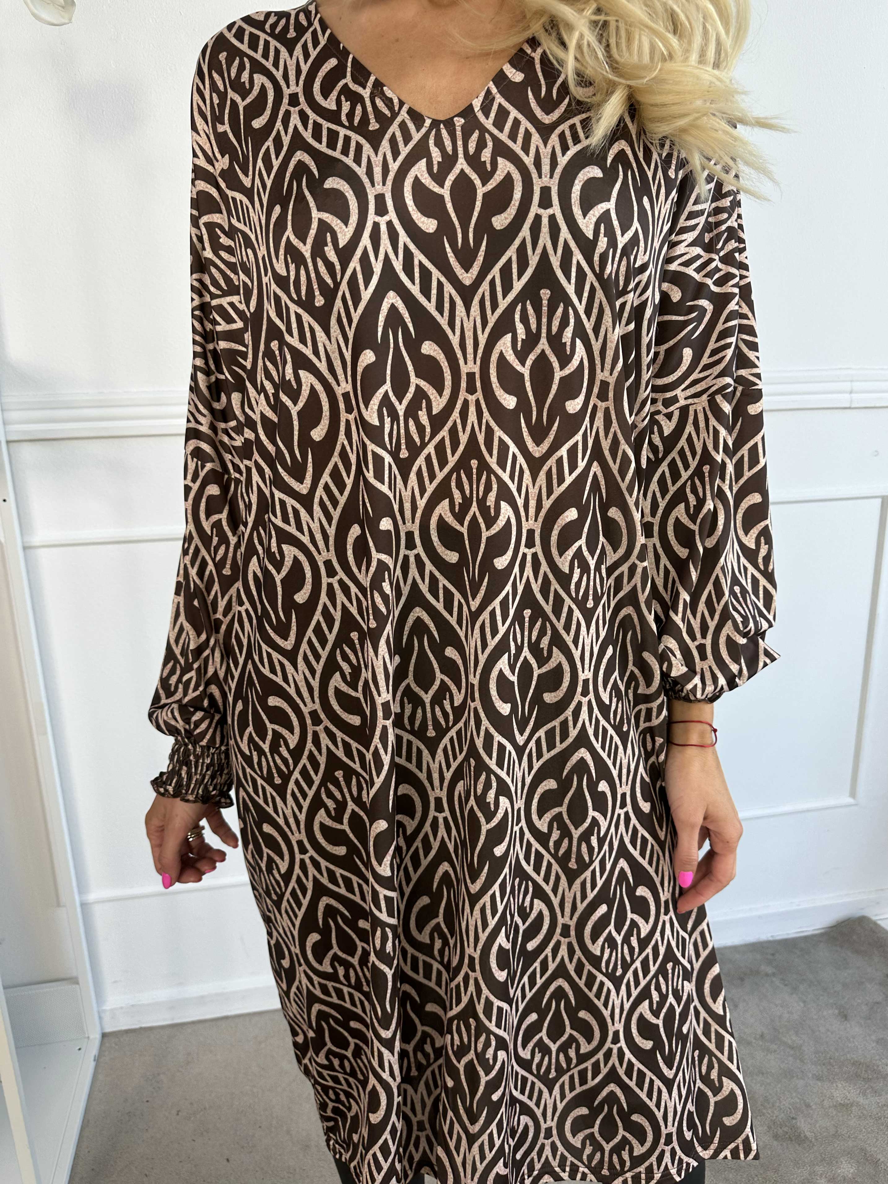 Azmina Boho L/S - Elastisk tunikakjole i loose fit