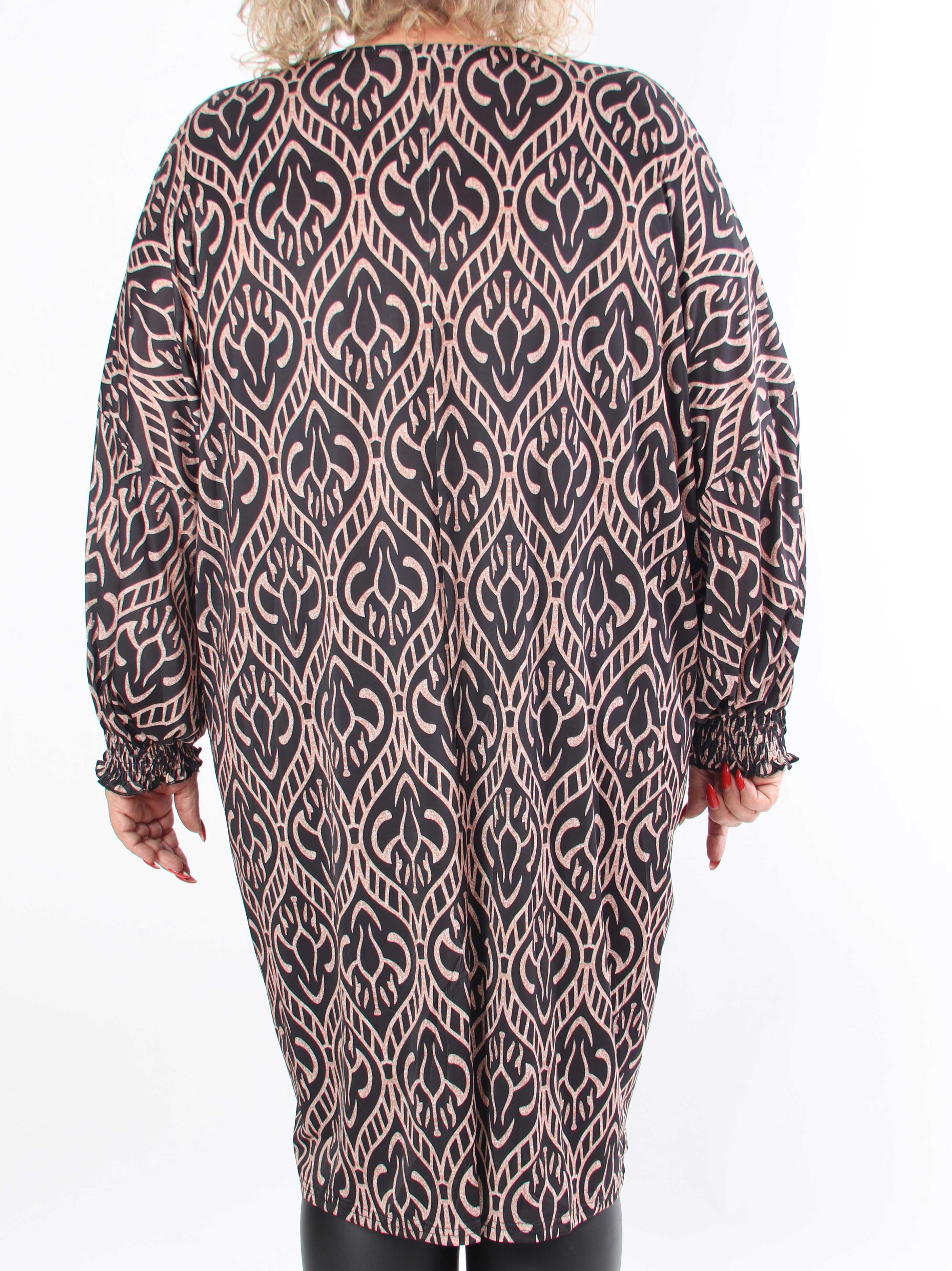 Azmina Boho L/S - Elastisk plus size tunikakjole i loose fit