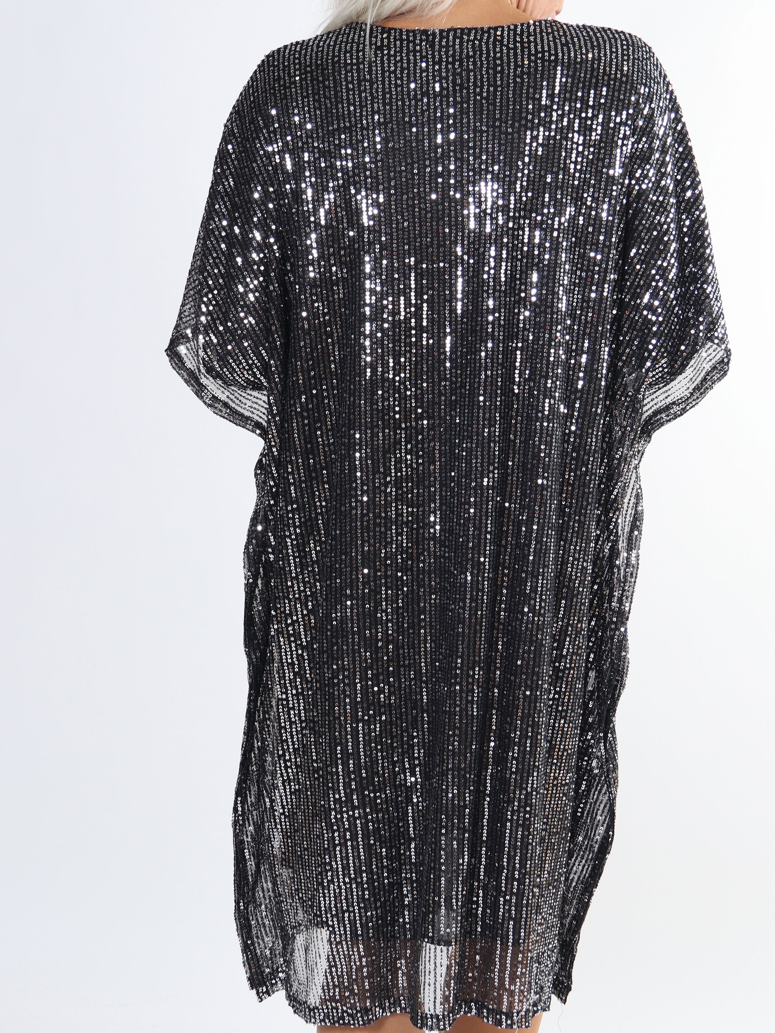 Azmina - Plus size tunikakjole i løs pasform med pailletter