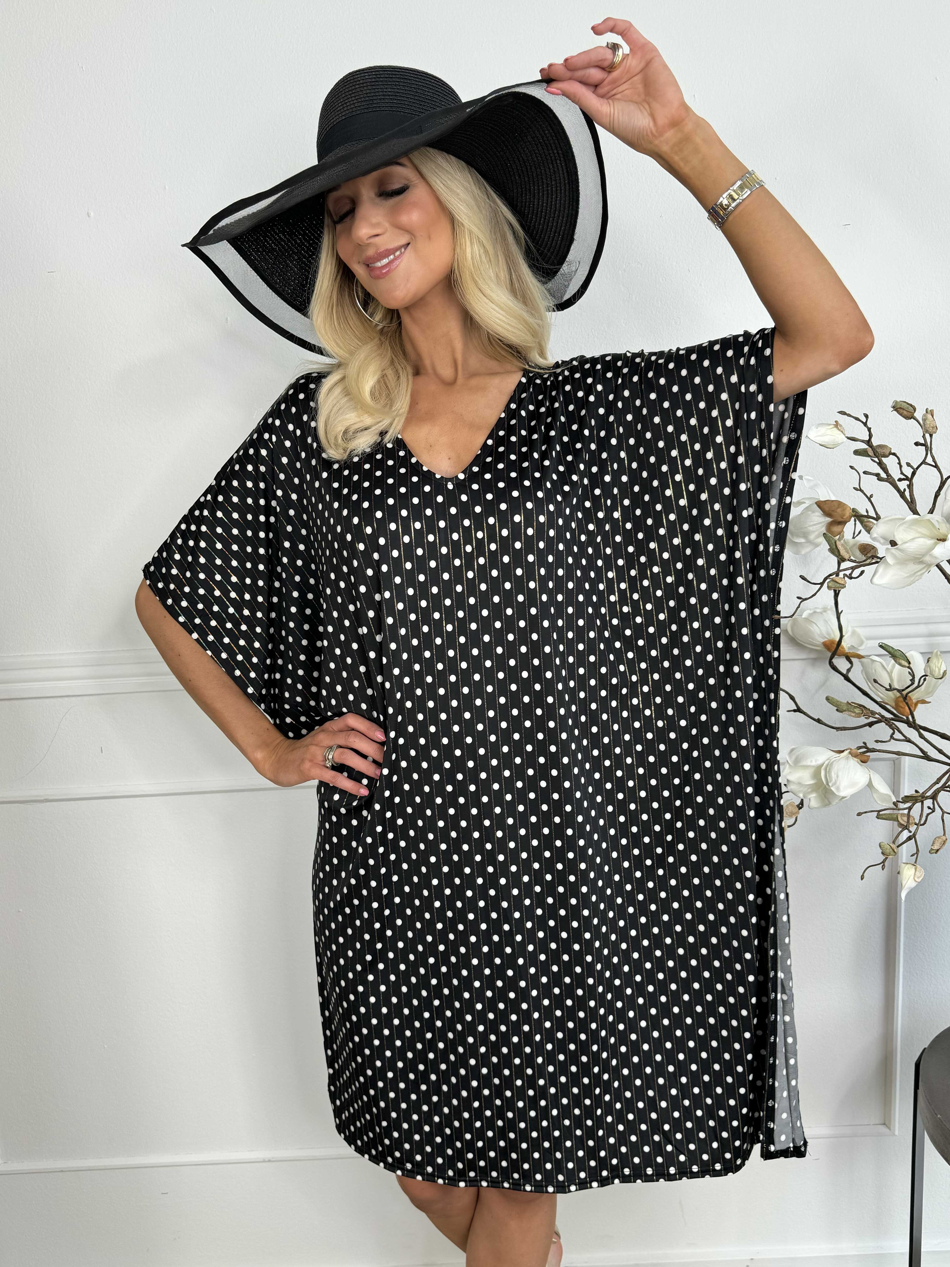 Azmina Dot - Elastisk tunikakjole i loose fit