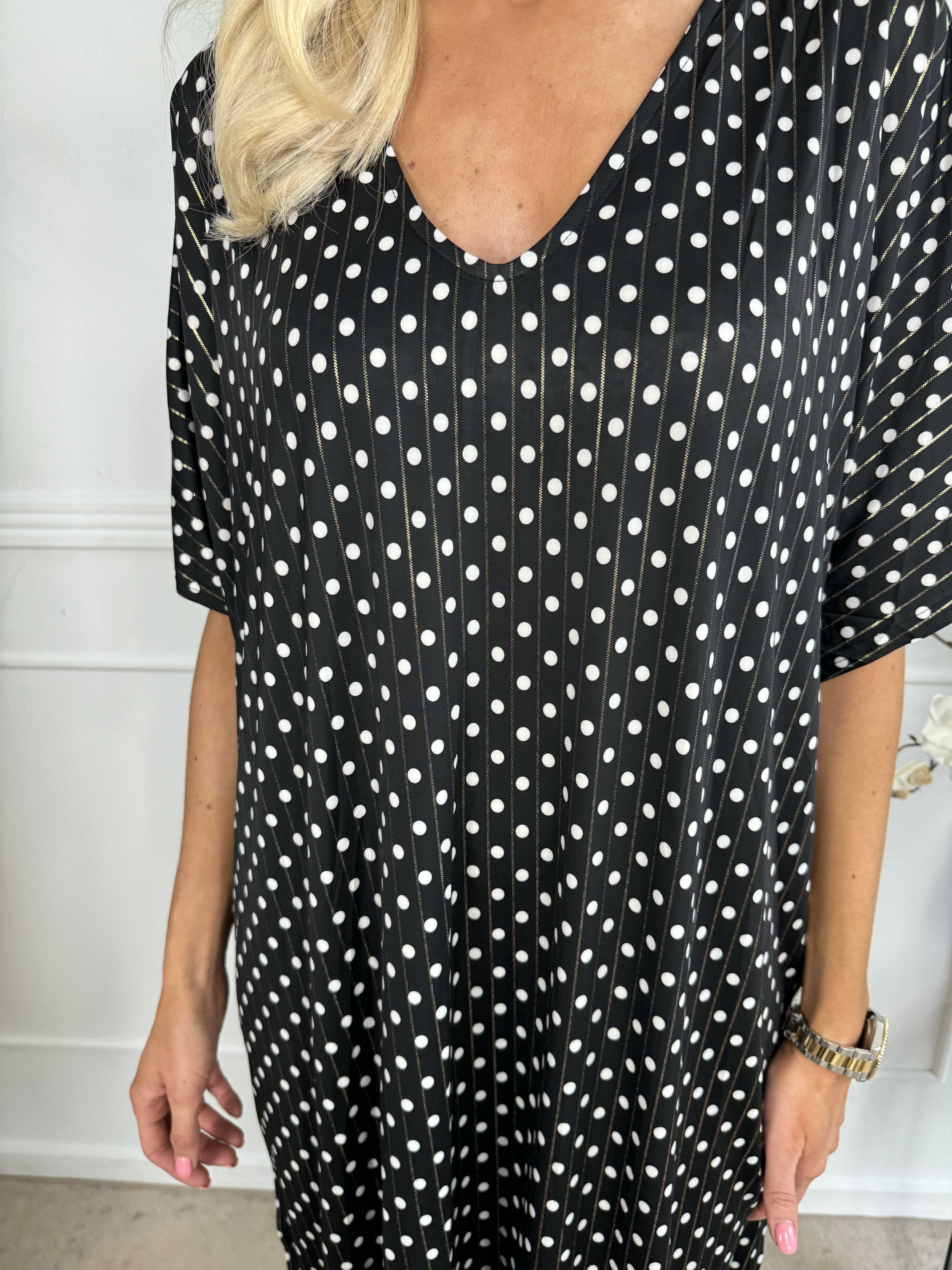 Azmina Dot - Elastisk tunikakjole i loose fit