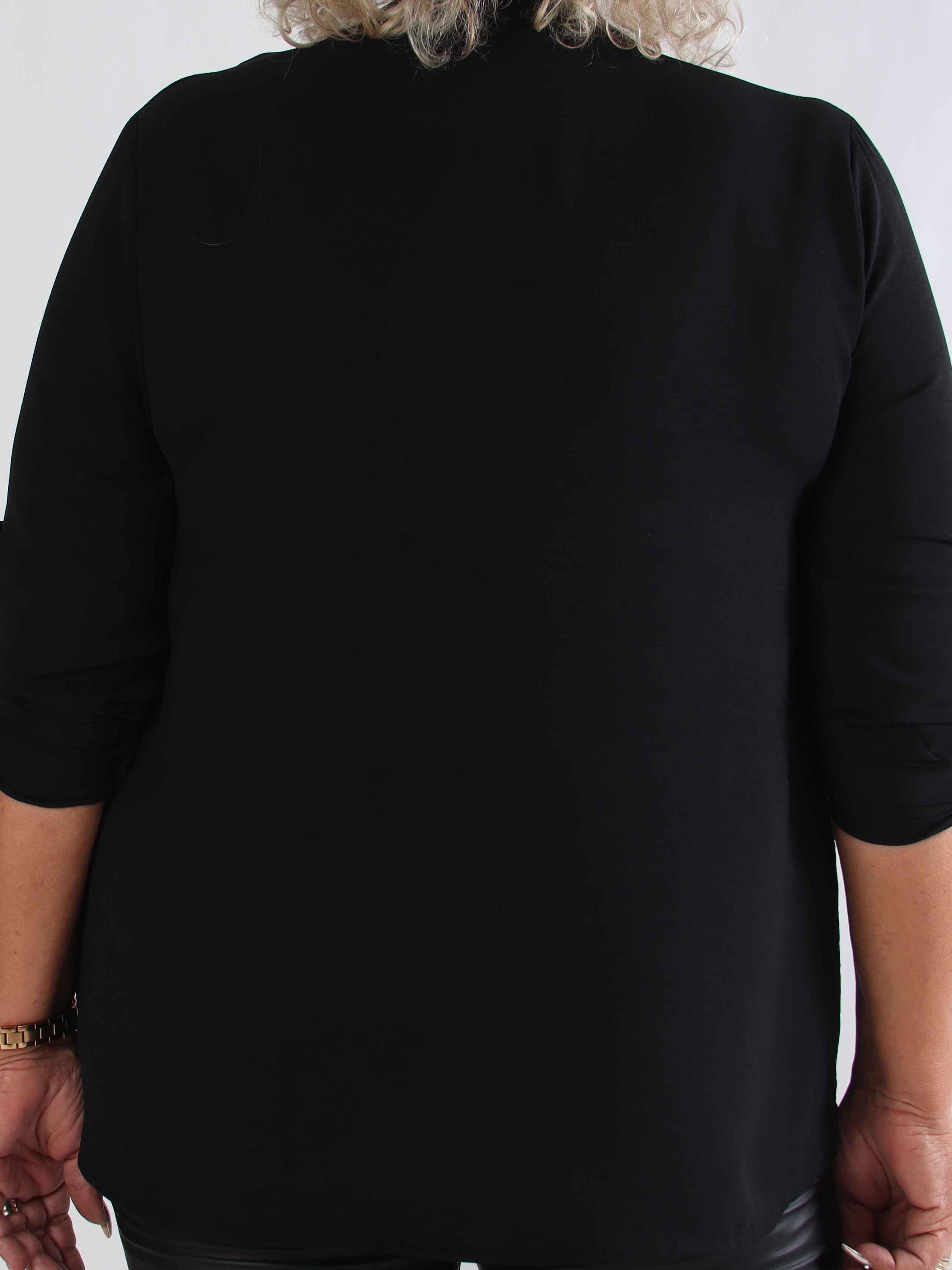 Bekka - Plus size skjorte i viskose med guld knapper og broche