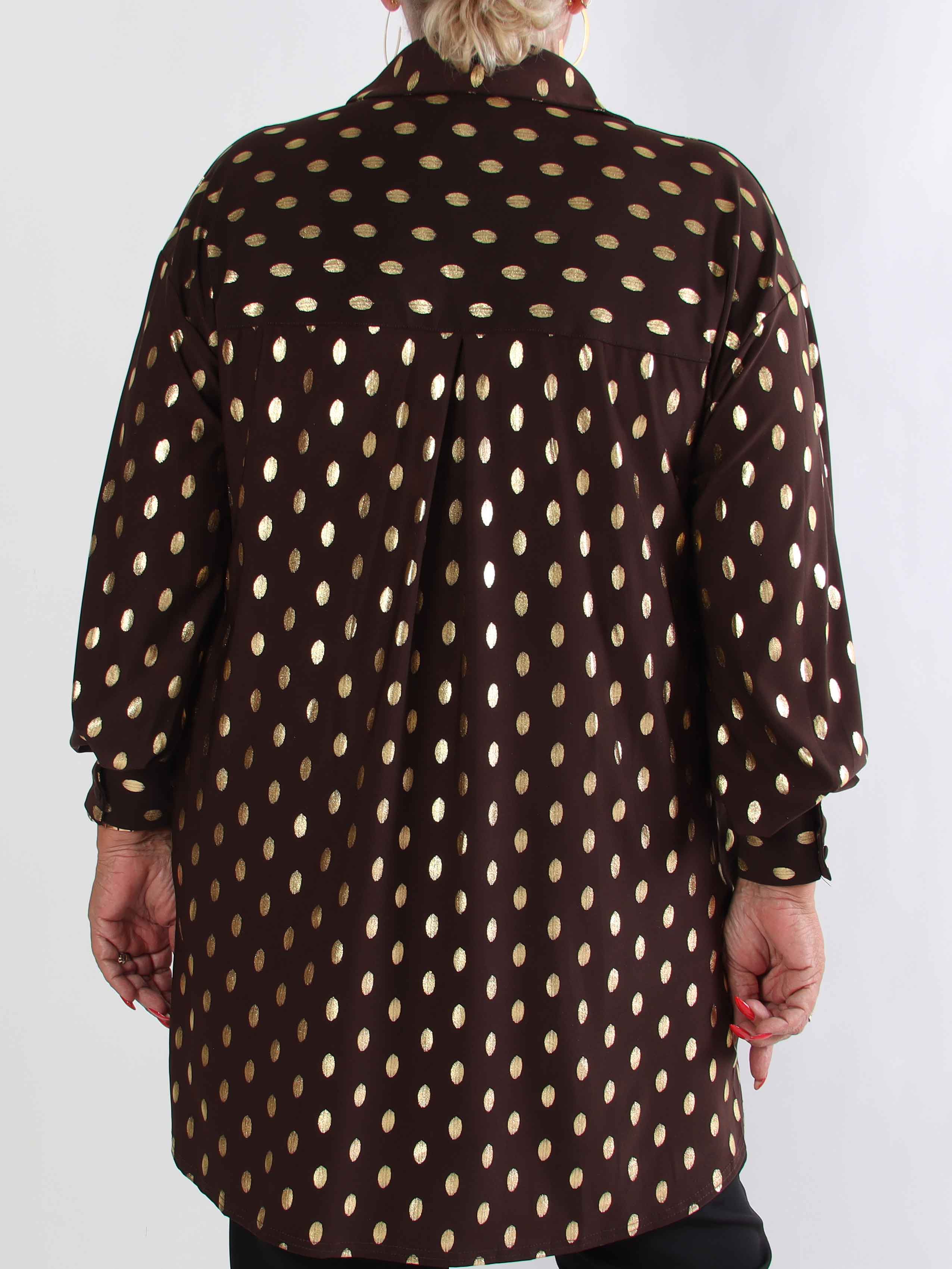 Belinda - Skjortekjole detaljeret med guld dutter