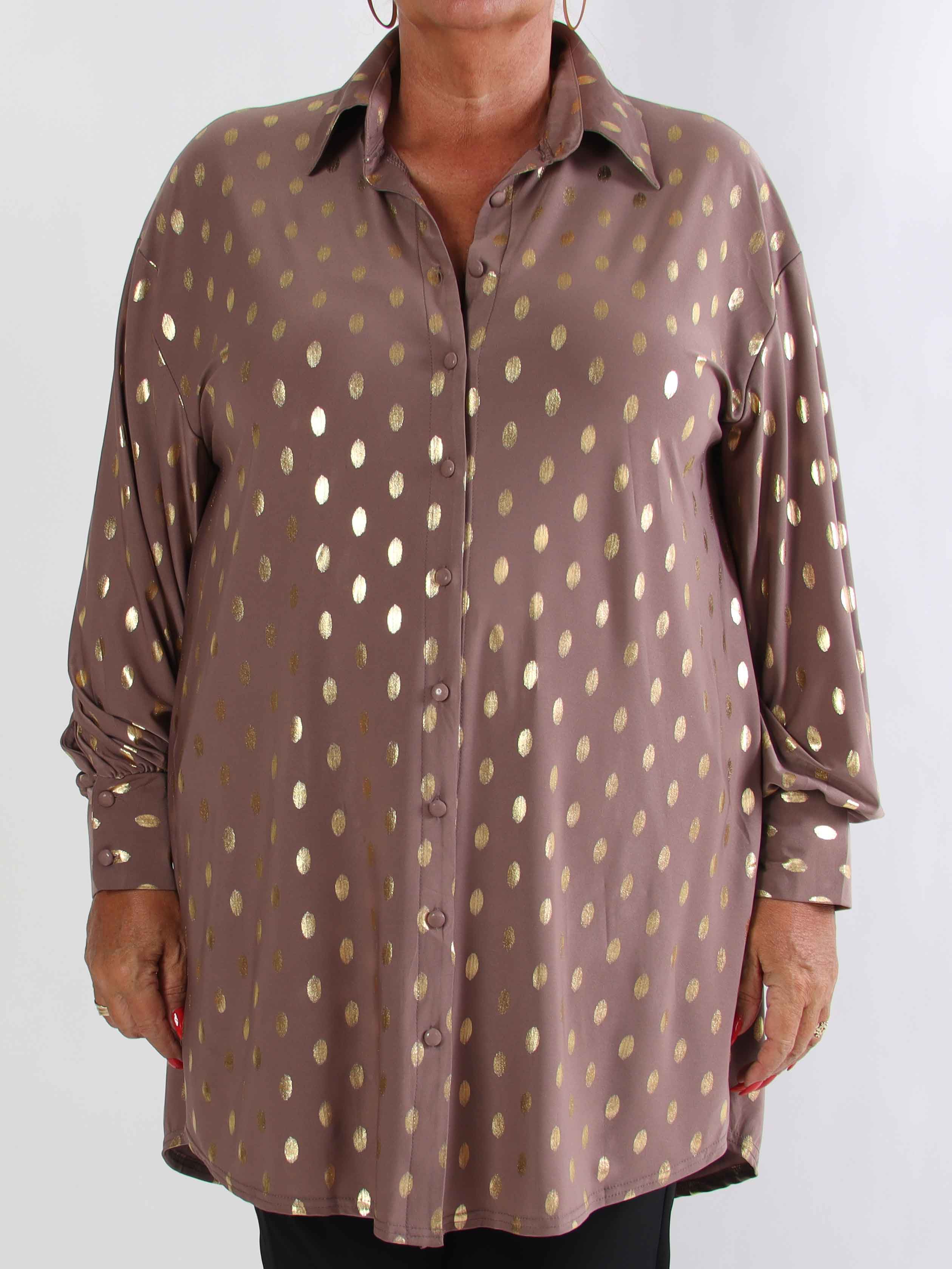 Belinda - Skjortekjole detaljeret med guld dutter