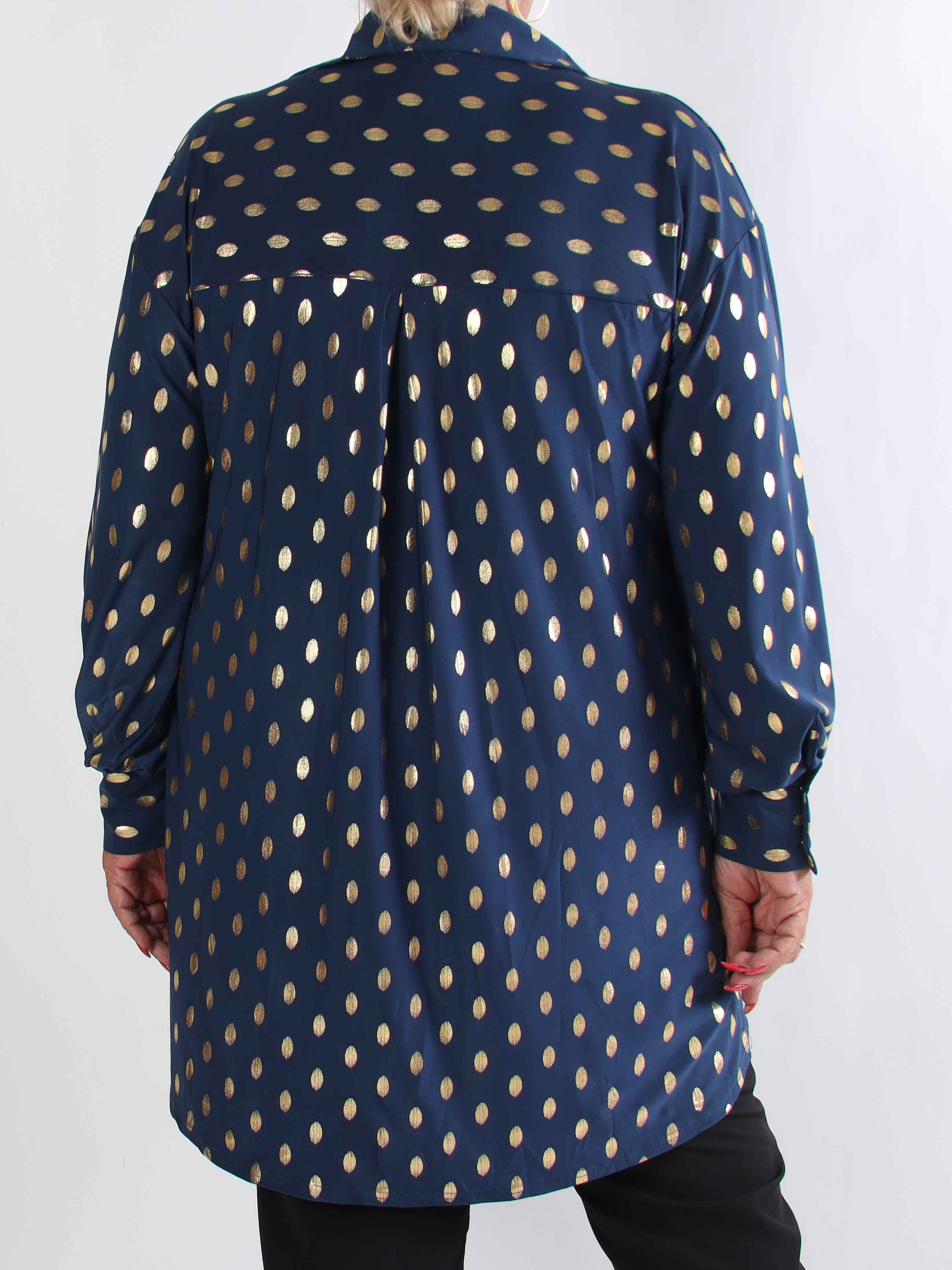 Belinda - Skjortekjole detaljeret med guld dutter