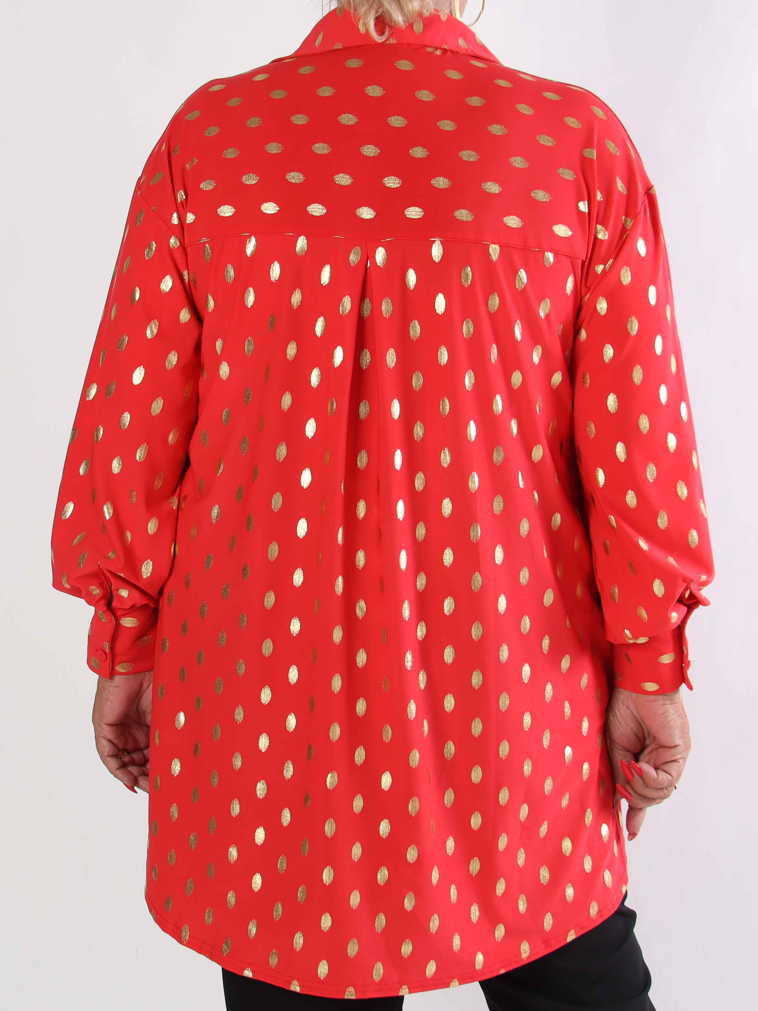 Belinda - Skjortekjole detaljeret med guld dutter