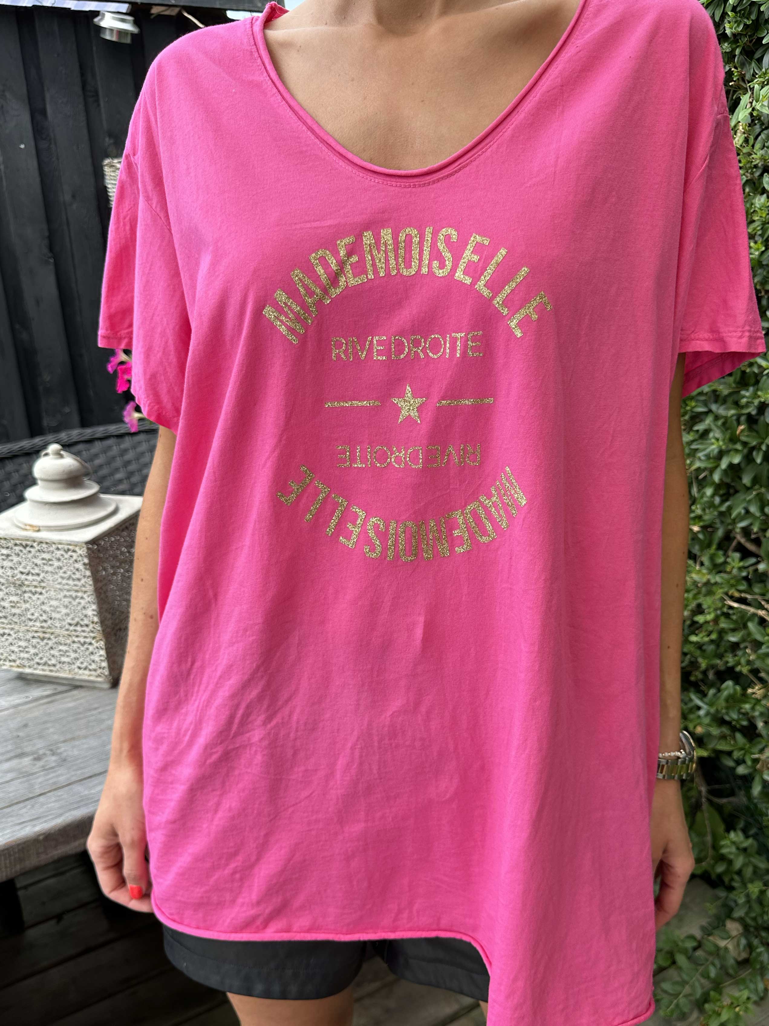 Bella - T-shirt med guld tekst foran